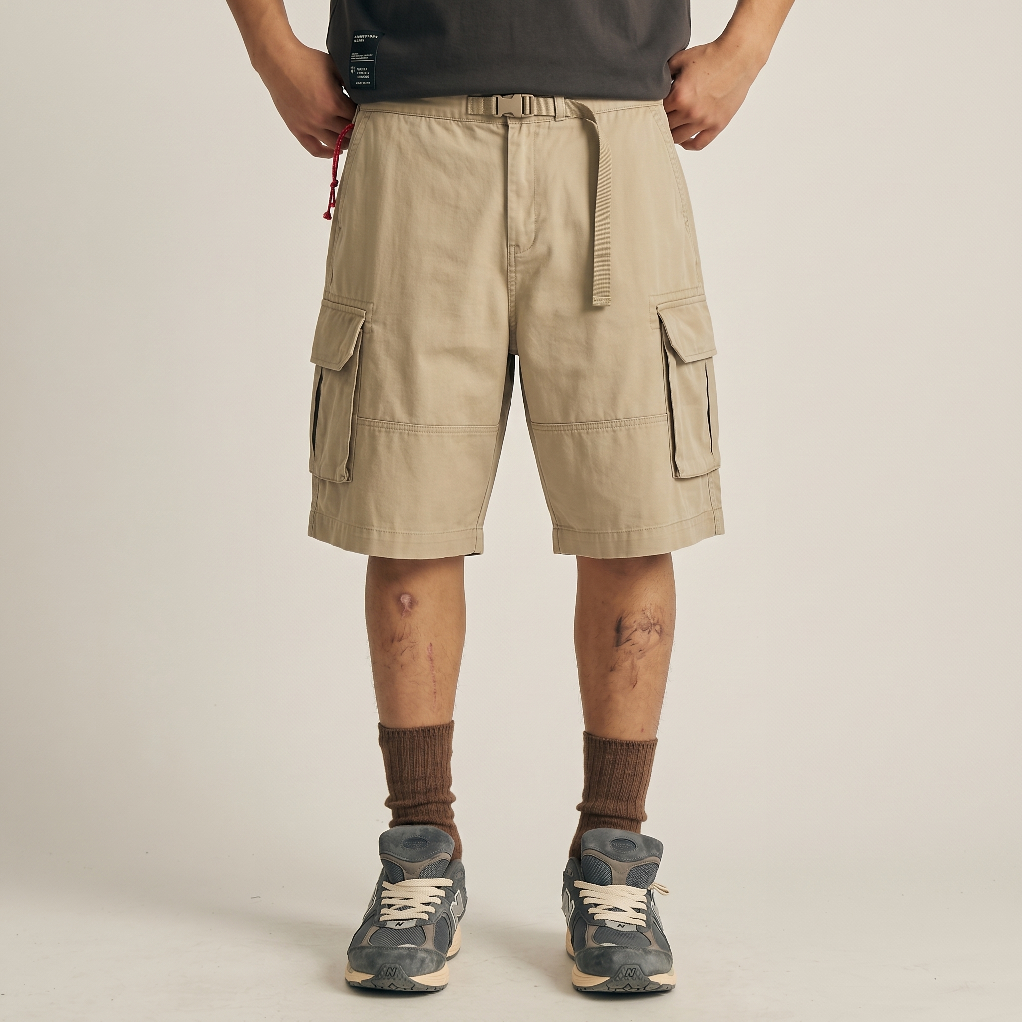 Men's Relaxed Fit Cargo Chino Shorts - Classic Utility Casual Twill