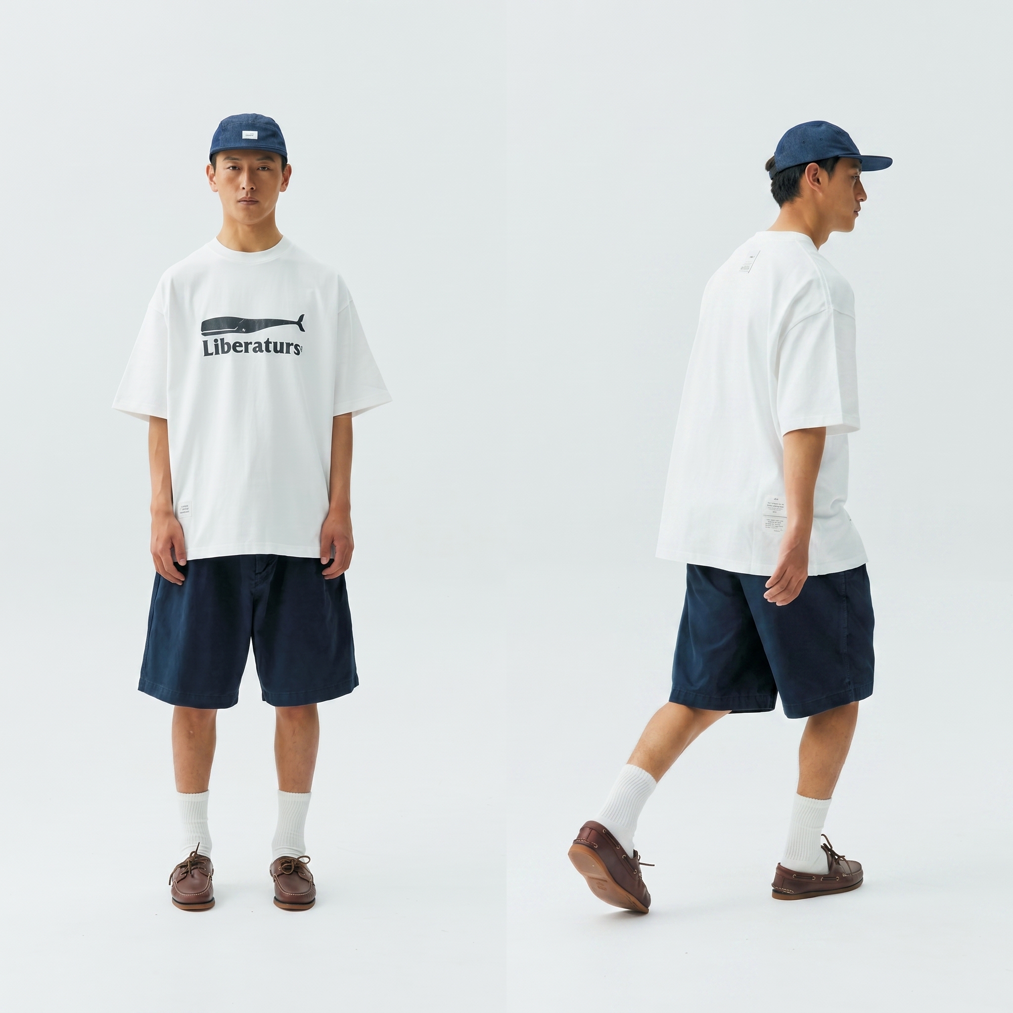 Men's Whale Graphic Crewneck T-shirt - Heavyweight Cotton