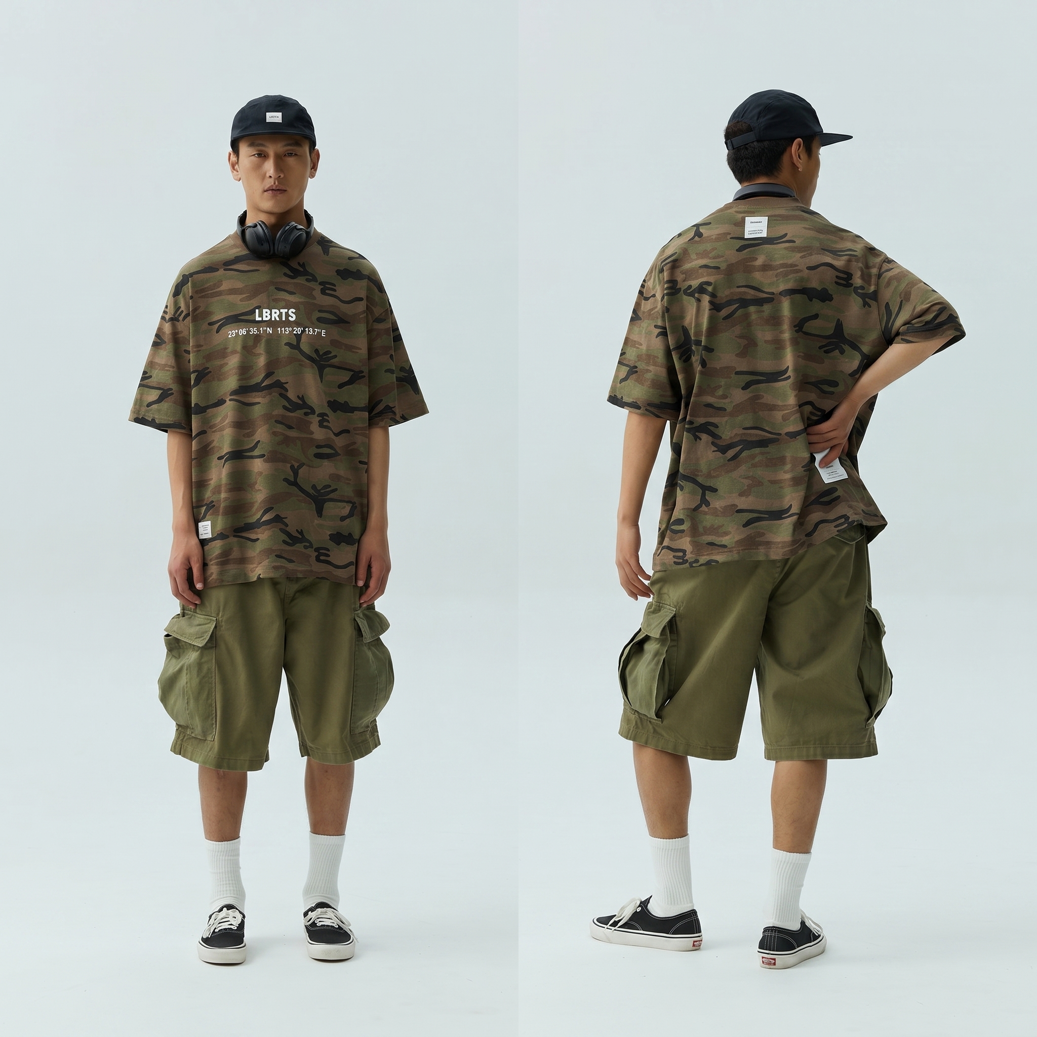 Men's Camo Crewneck T-Shirt - Relaxed Fit Casual Tee