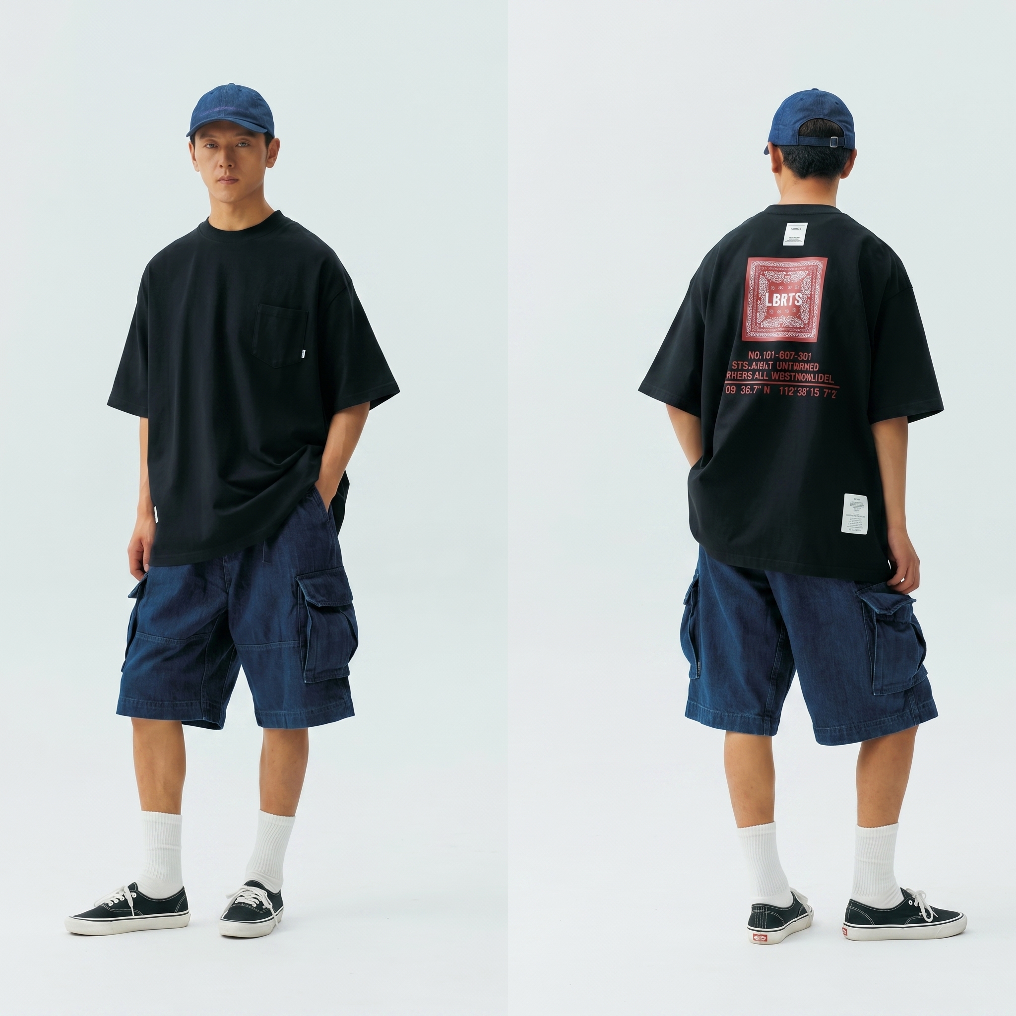 Men's Printed Short Sleeve Tee - Heavyweight Cotton Graphic T-Shirt