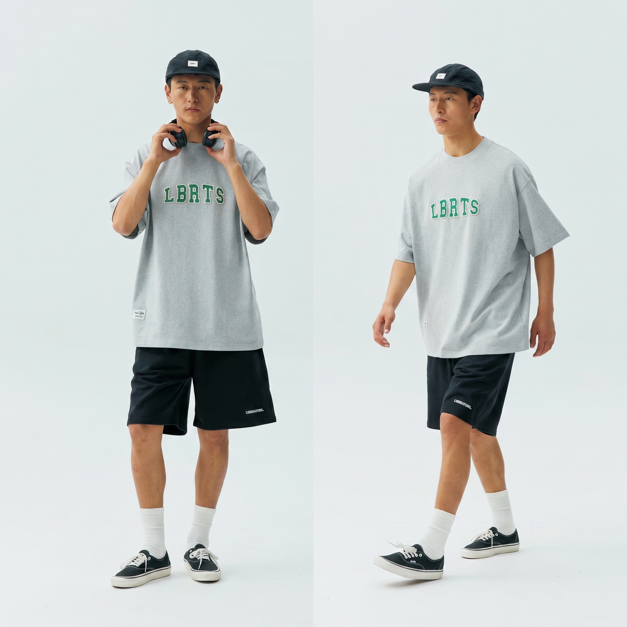 Men's Heavyweight Appliqué Logo T-shirt - Relaxed Fit Cotton