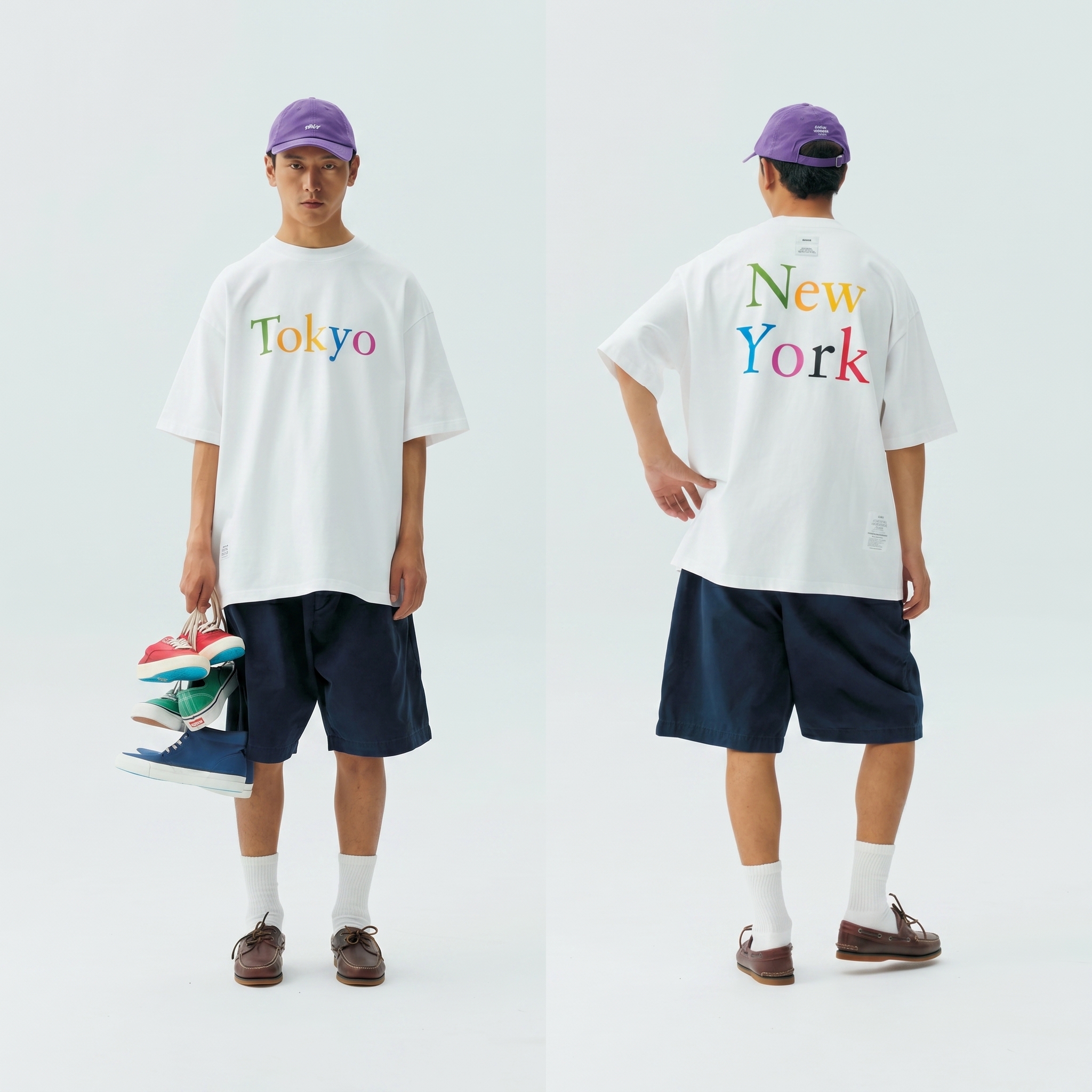 Men's Tokyo New York Dual City Graphic T-shirt - Heavyweight Cotton