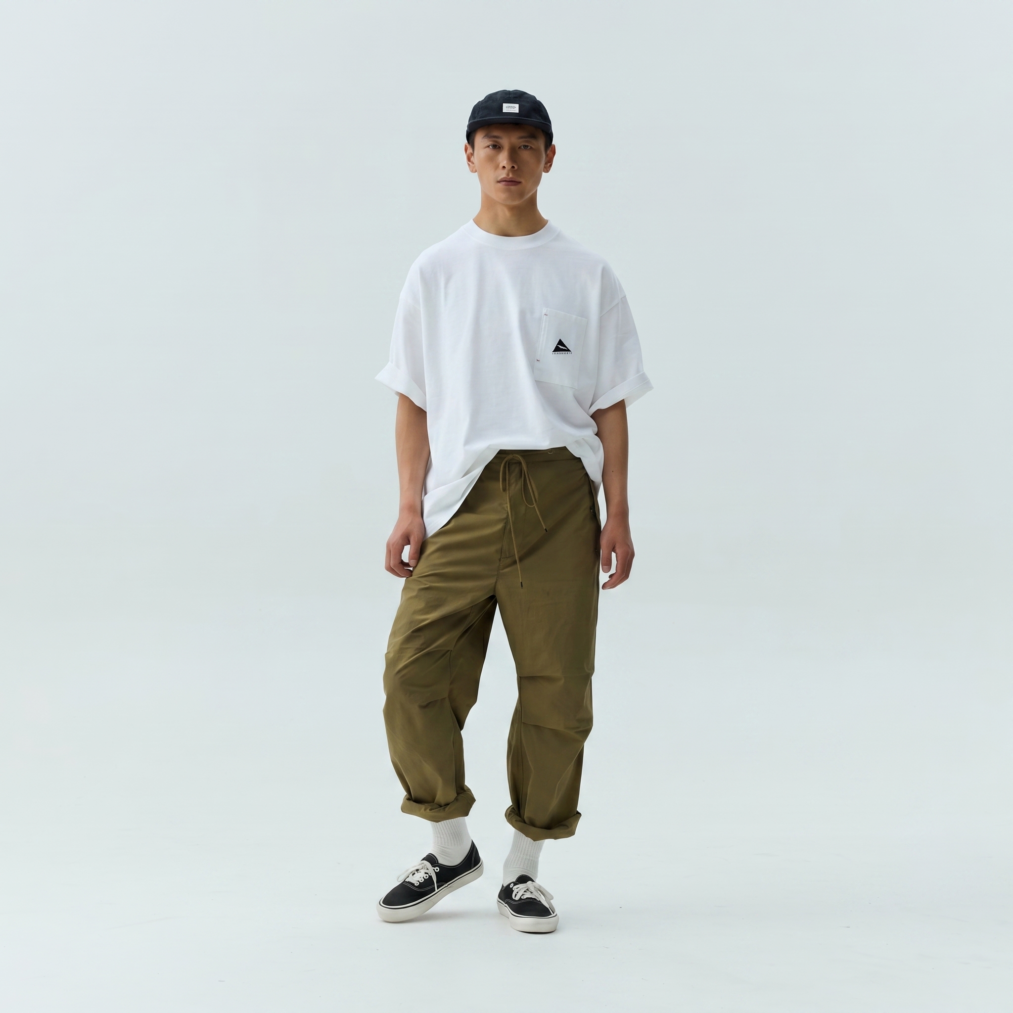 Men's Slub Cotton Pocket Crewneck T-shirt - Textured Mid-Weight Cotton