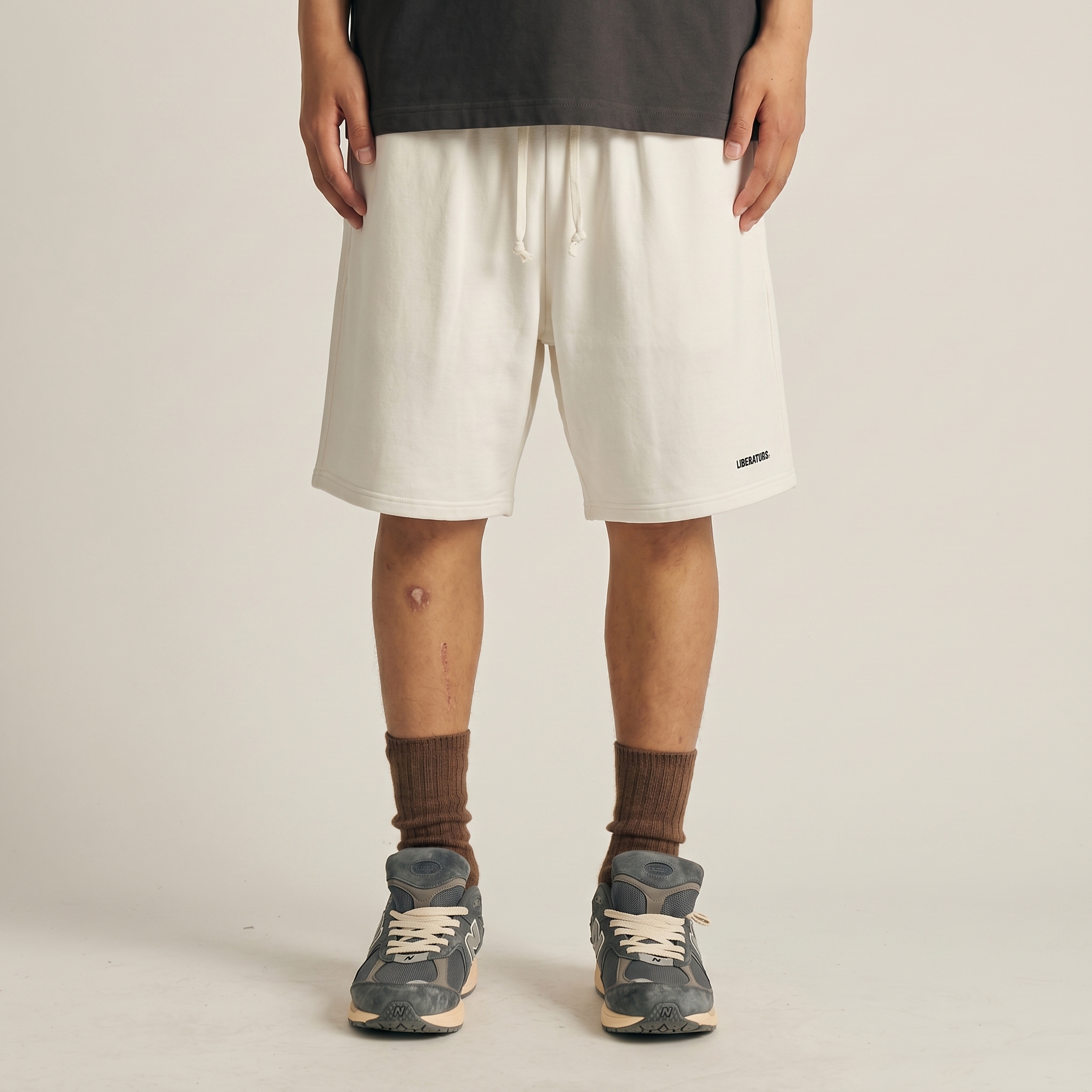 Men's Embroidered Casual Sweat Shorts - Relaxed Fit Cotton Knit