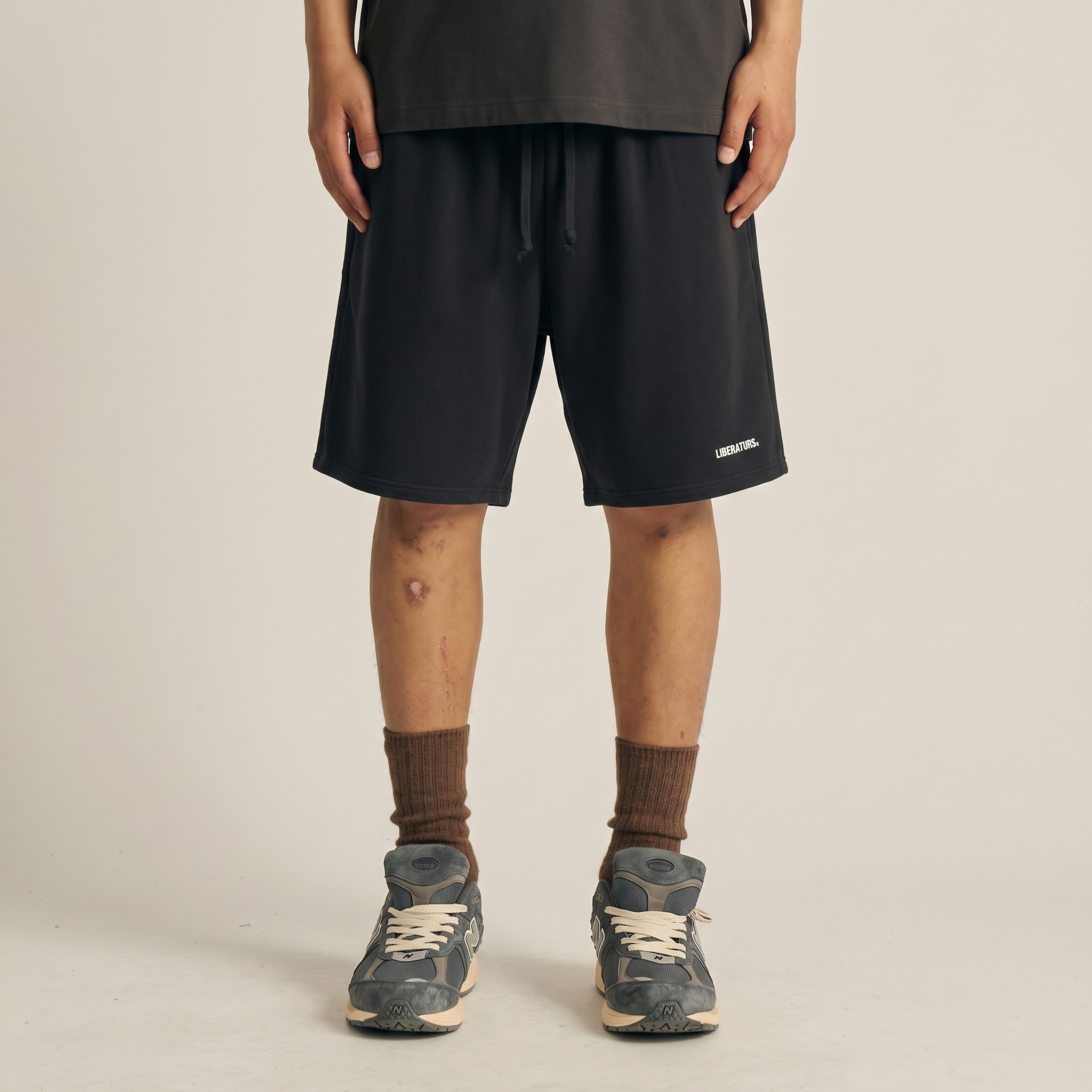Men's Embroidered Casual Sweat Shorts - Relaxed Fit Cotton Knit