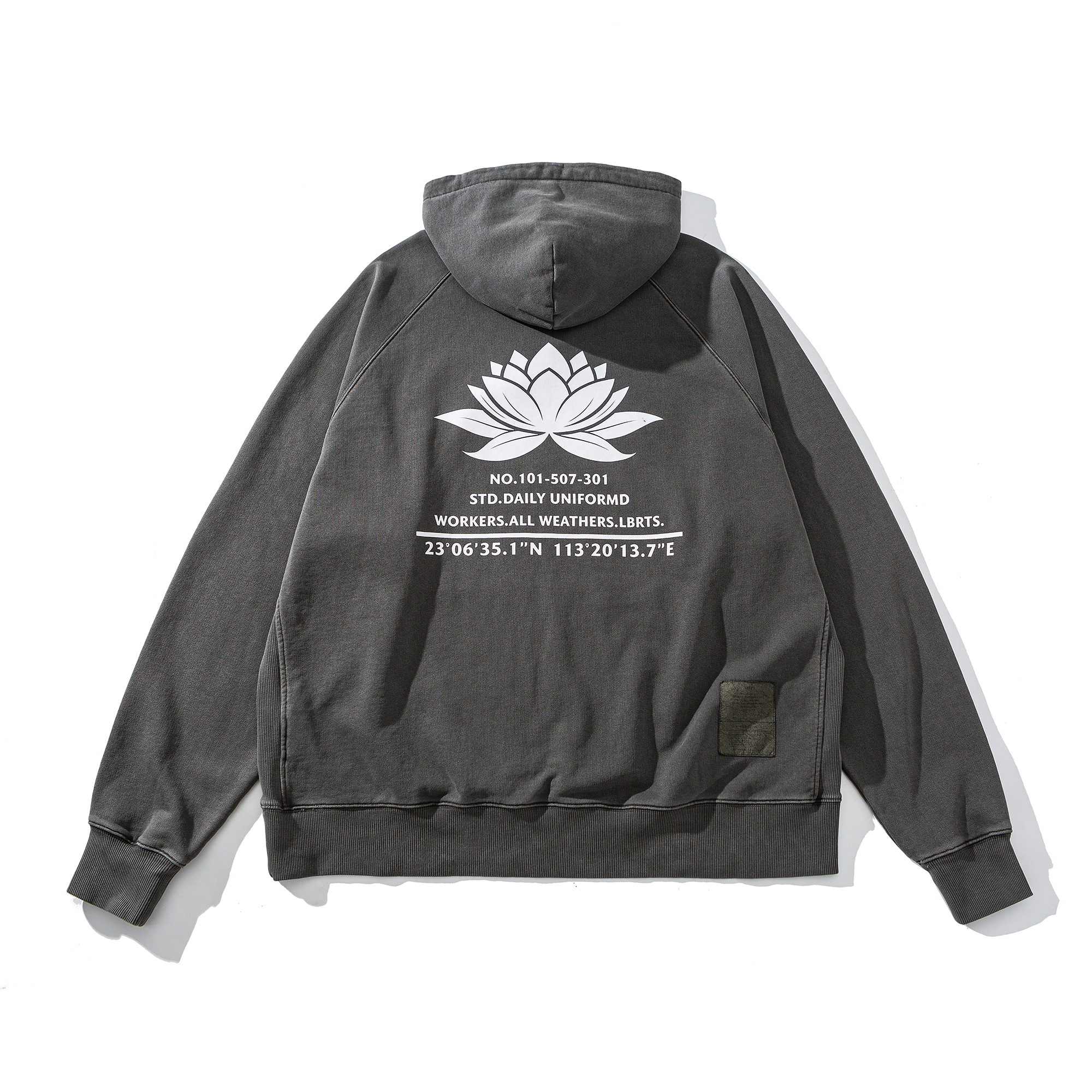 Garment-Dyed Heavyweight Military Print Hoodie