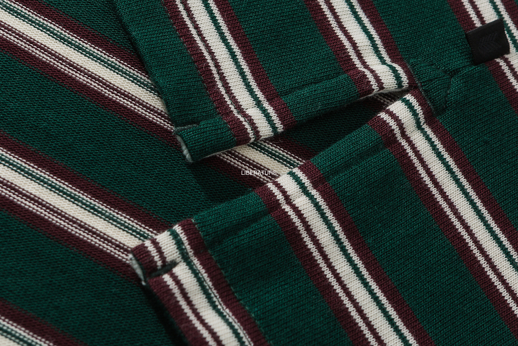 Men's Heavyweight Long Sleeve Tee - 10.2oz Striped Crewneck Shirt -Liberaturs