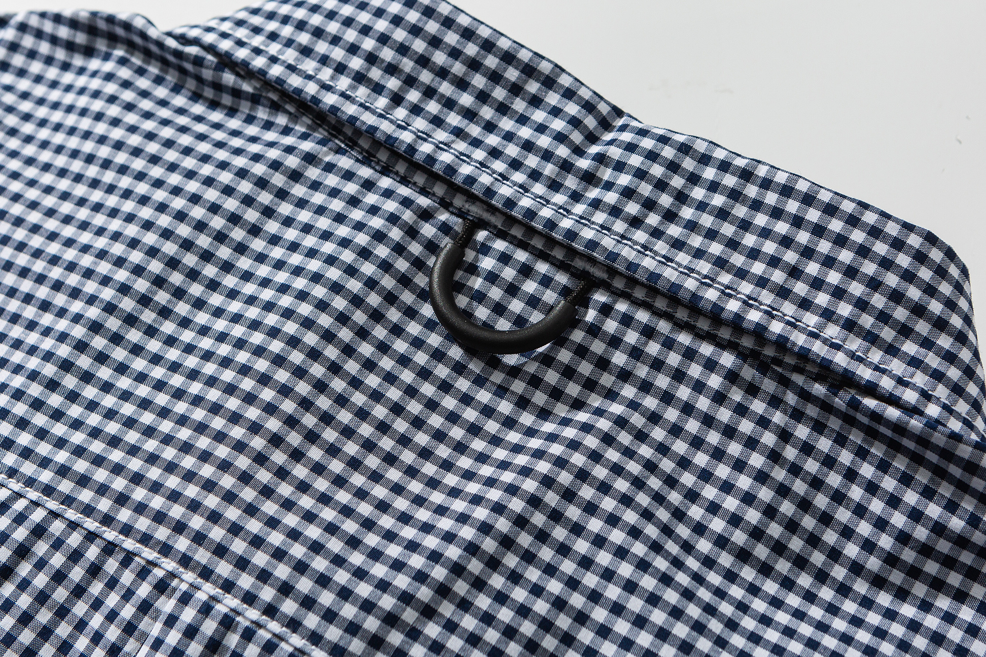 Men's Classic Blue Gingham Check Pen Pocket Short Sleeve Shirt - Relaxed Fit Cotton