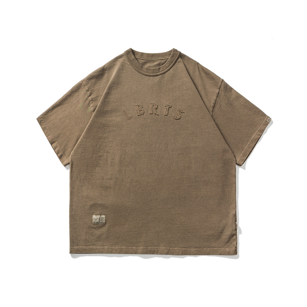 Men's Wax Print Patch Short Sleeve Tee - Heavyweight Relaxed Fit | Liberaturs