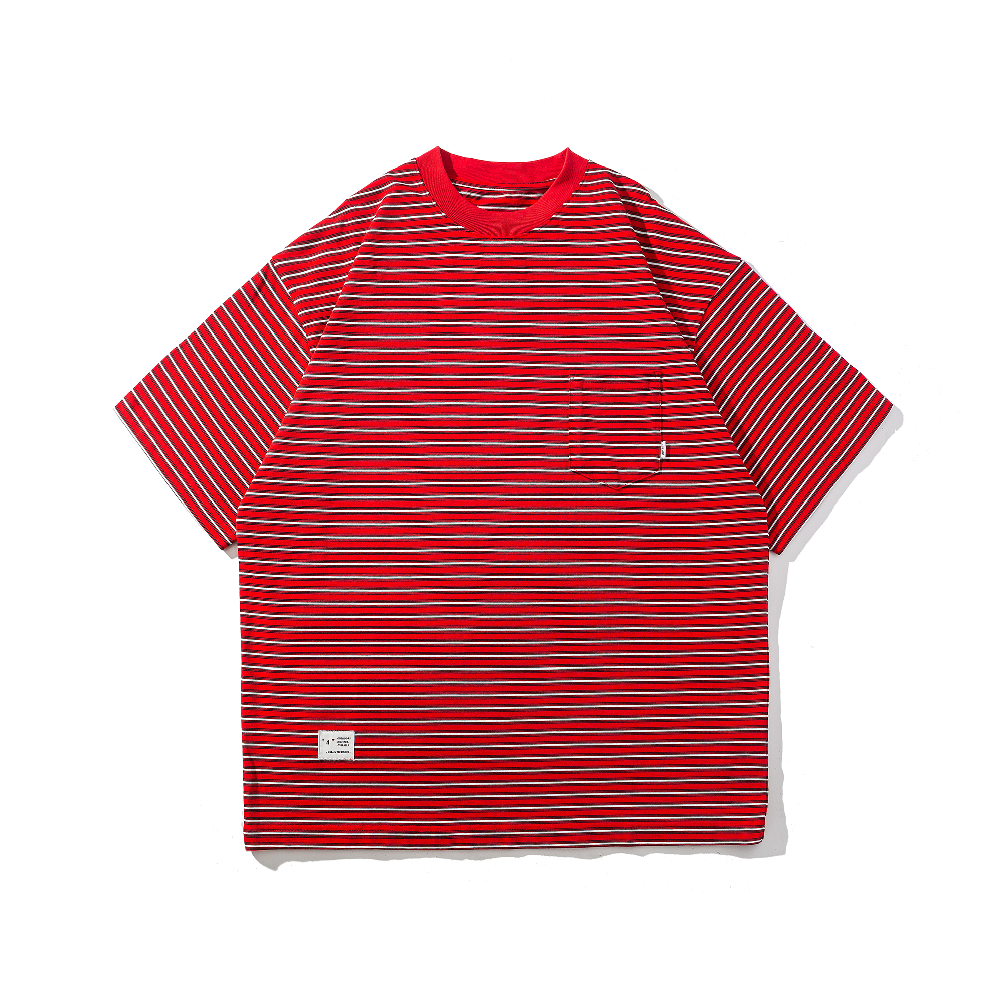 Men's Striped Crewneck T-shirt - Heavyweight Cotton