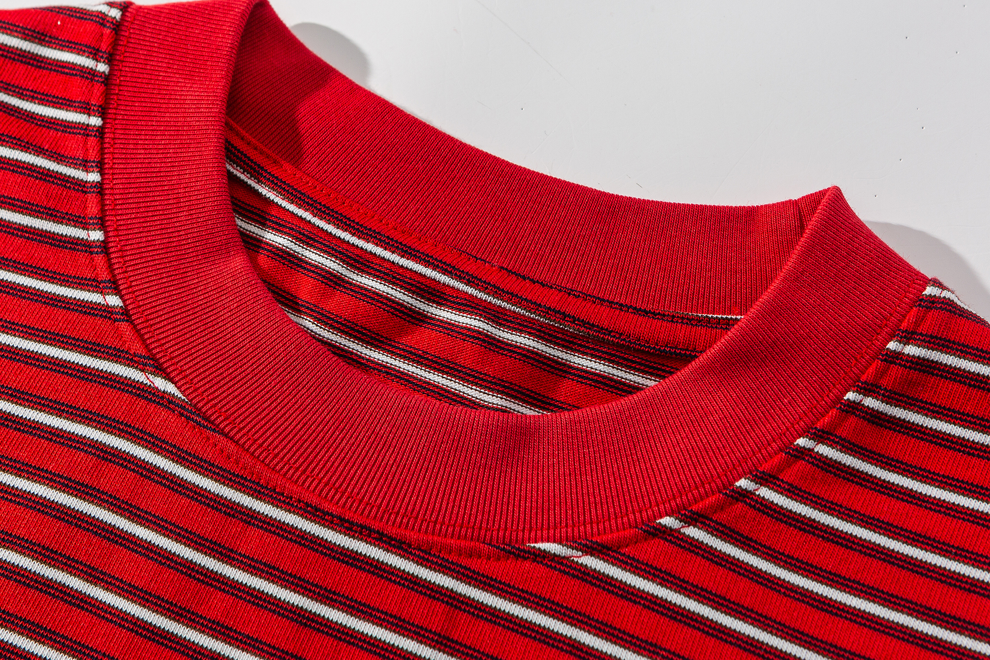 Men's Striped Crewneck T-shirt - Heavyweight Cotton