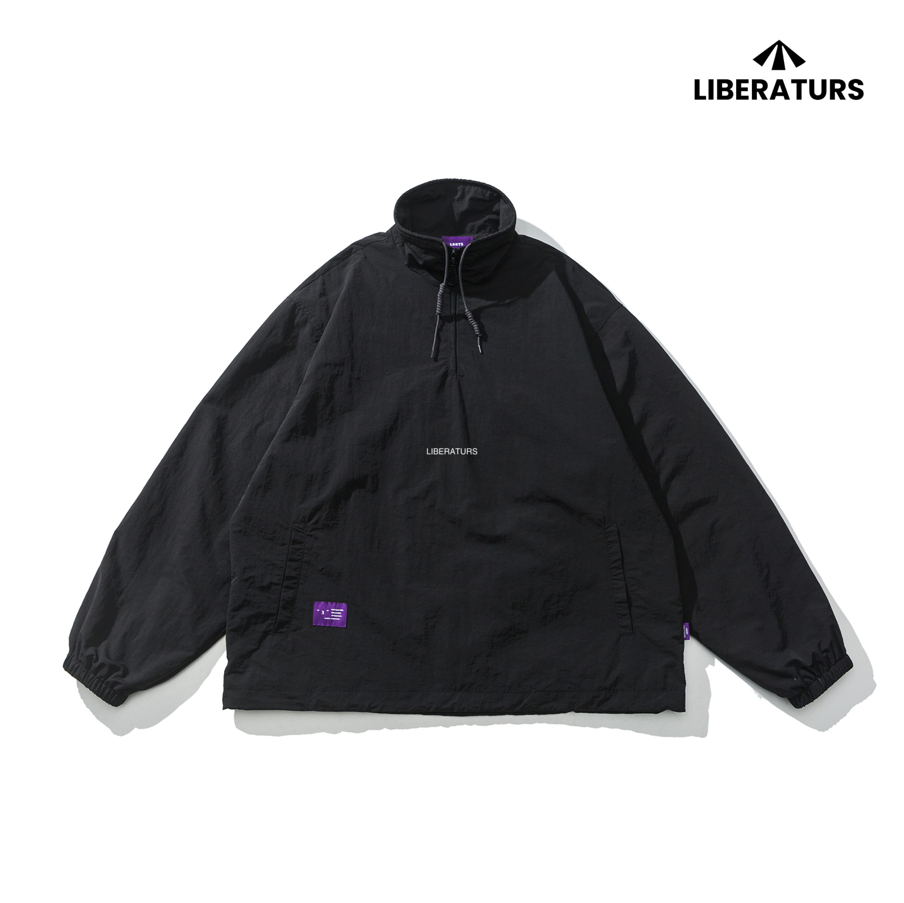Men's Pullover Anorak - 90s Inspired Lightweight Wind Shell -Liberaturs