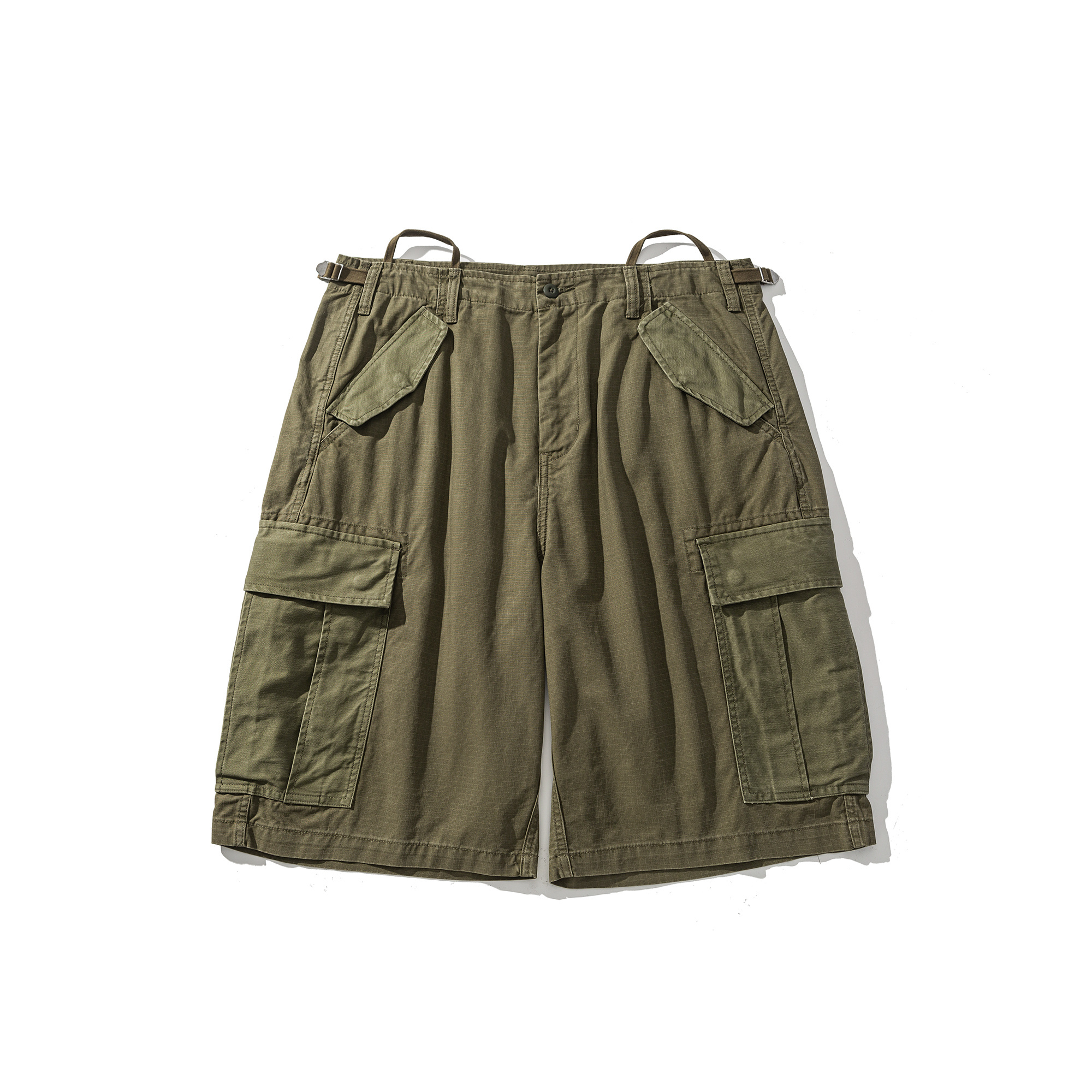 Men's Color-Block Cargo Pen Pocket Casual Shorts - Relaxed Fit Cotton