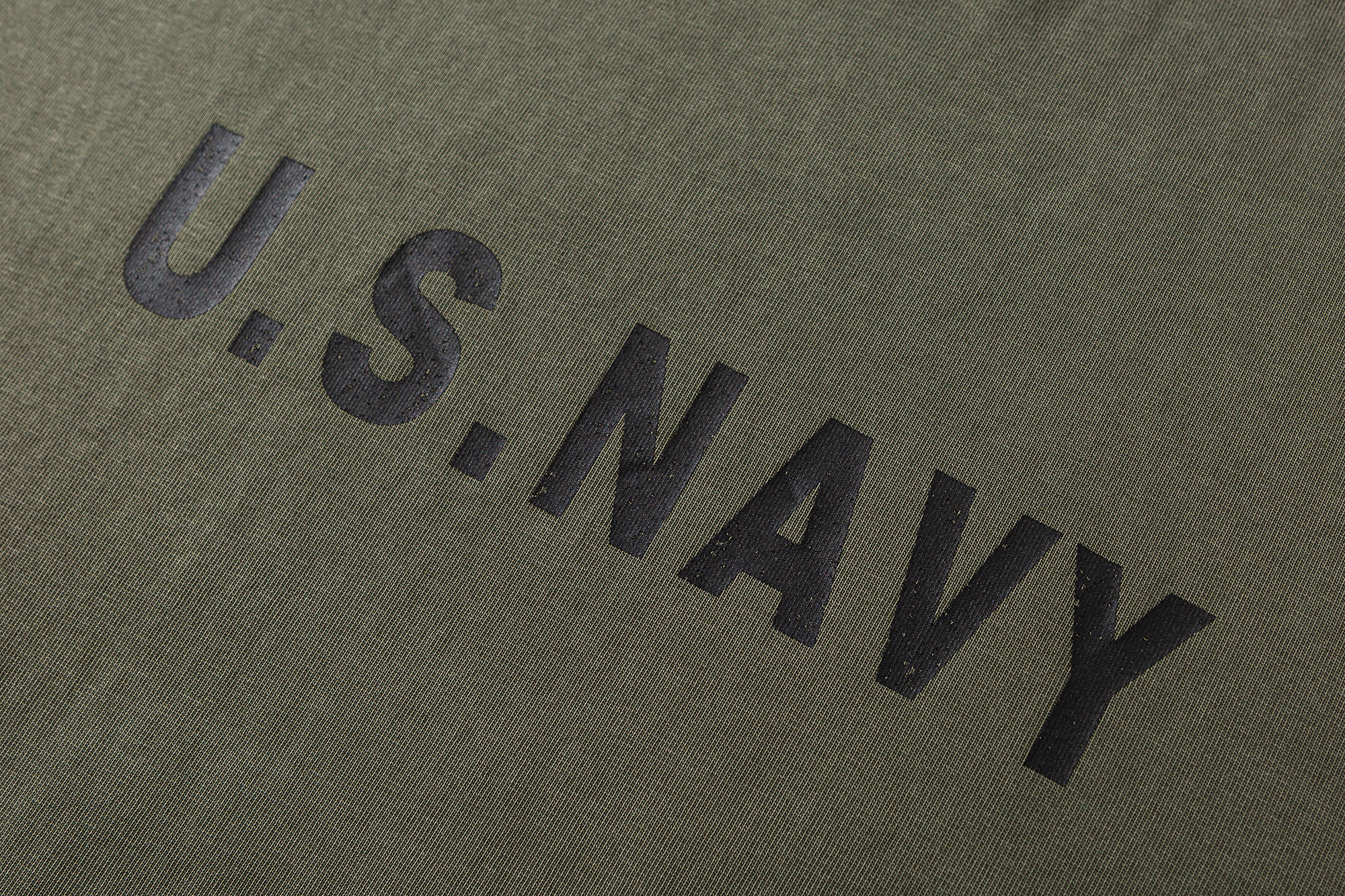 Men's Garment Dyed Vintage Military Graphic T-shirt - Distressed Heavyweight Cotton