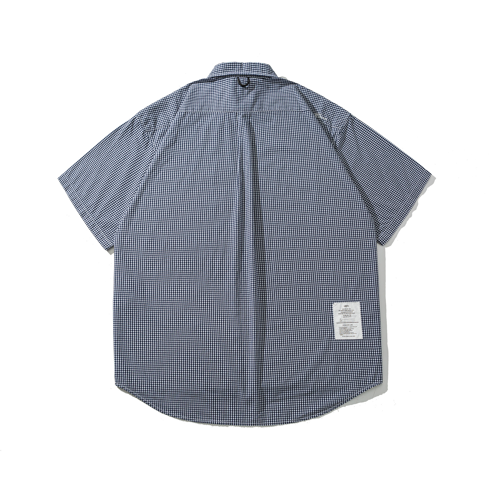Men's Classic Blue Gingham Check Pen Pocket Short Sleeve Shirt - Relaxed Fit Cotton
