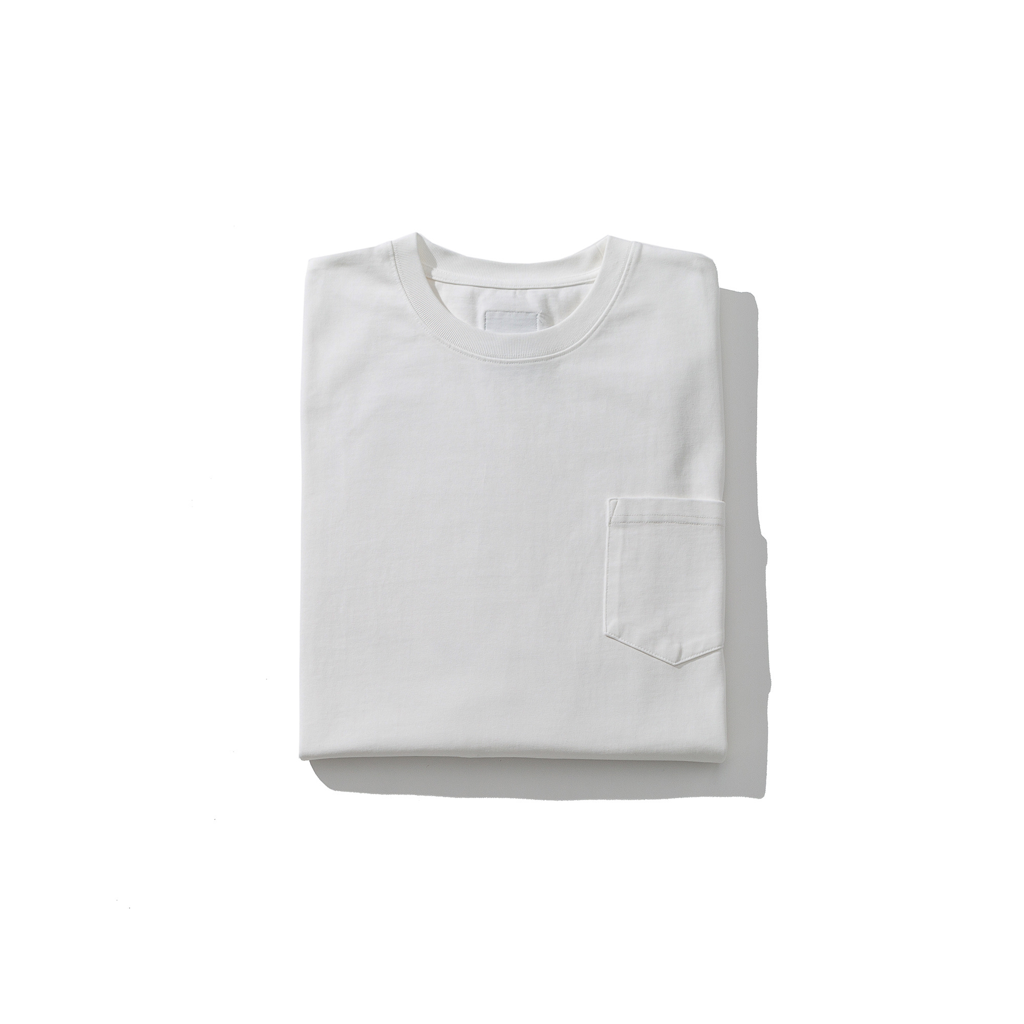 Men's Embroidered Pocket Long Sleeve Tee - 310gsm Heavyweight Crewneck