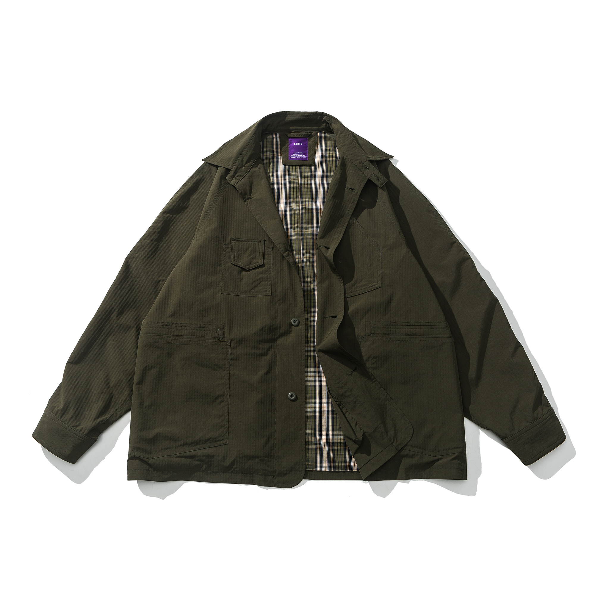 Men's Technical Blazer - Multi-Pocket Safari Jacket with Ripstop Fabric -Liberaturs