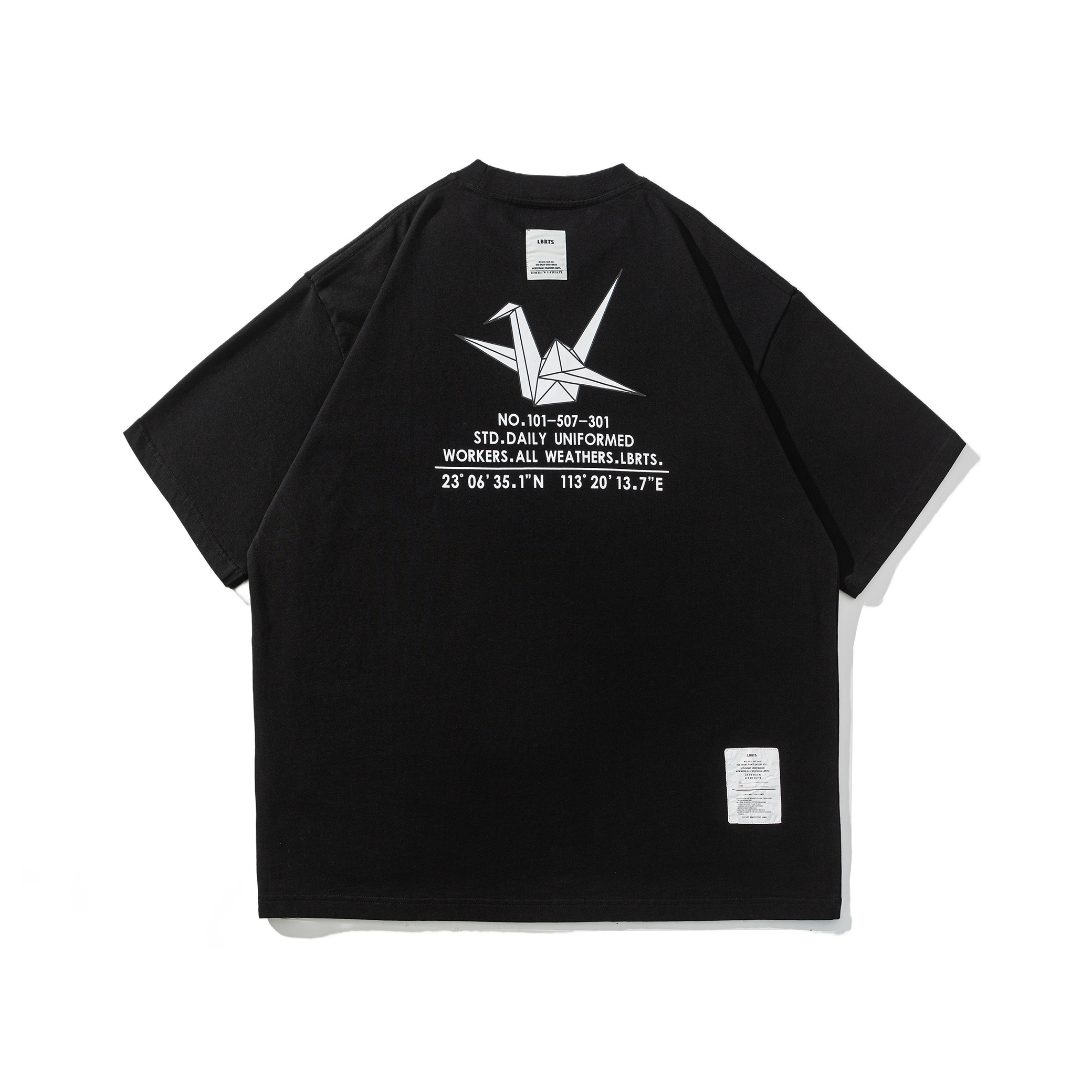 Men's Origami Crane Graphic T-shirt - Heavyweight Cotton 
