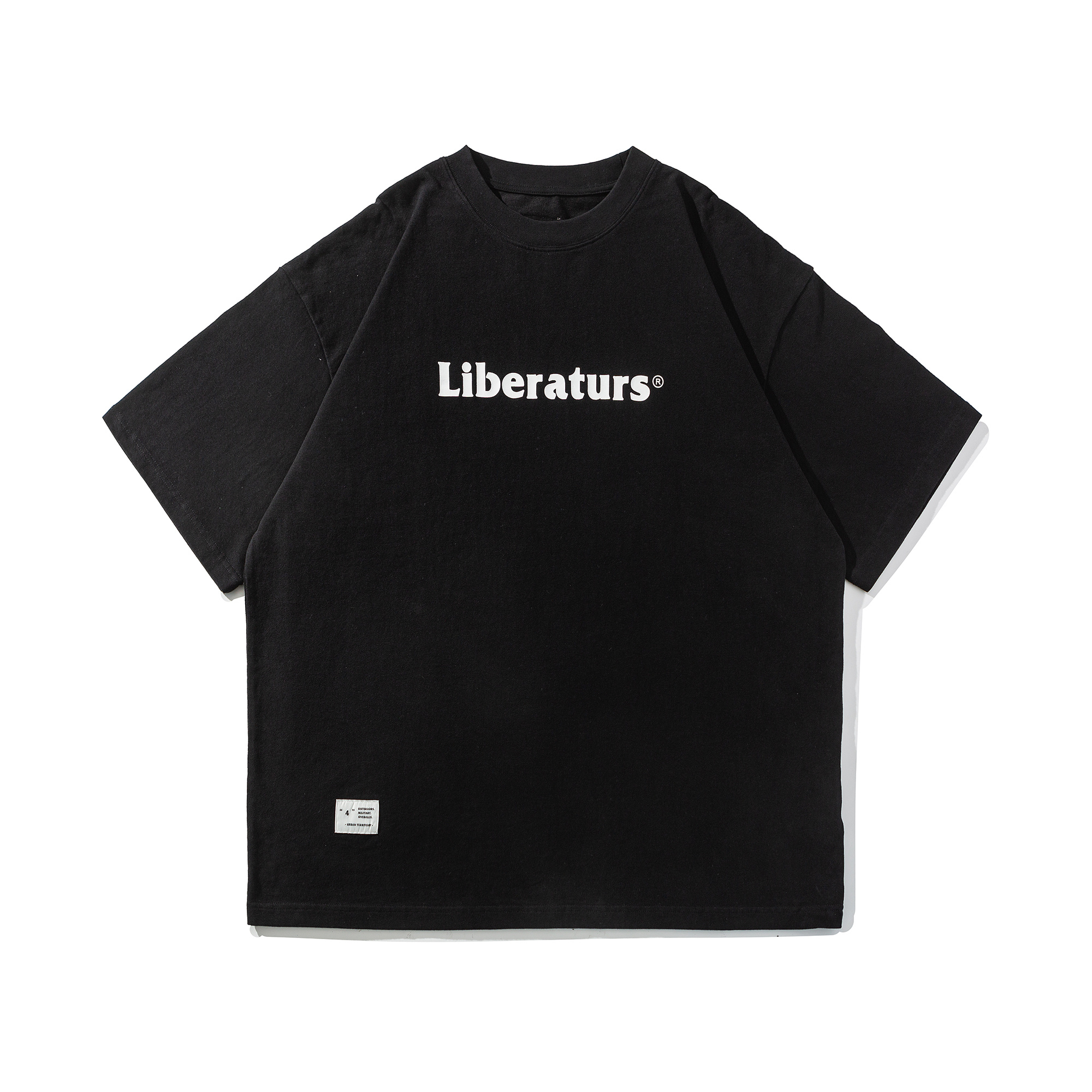 Men's Liberaturs Logo Print Crewneck T-shirt - Mid-Weight Cotton