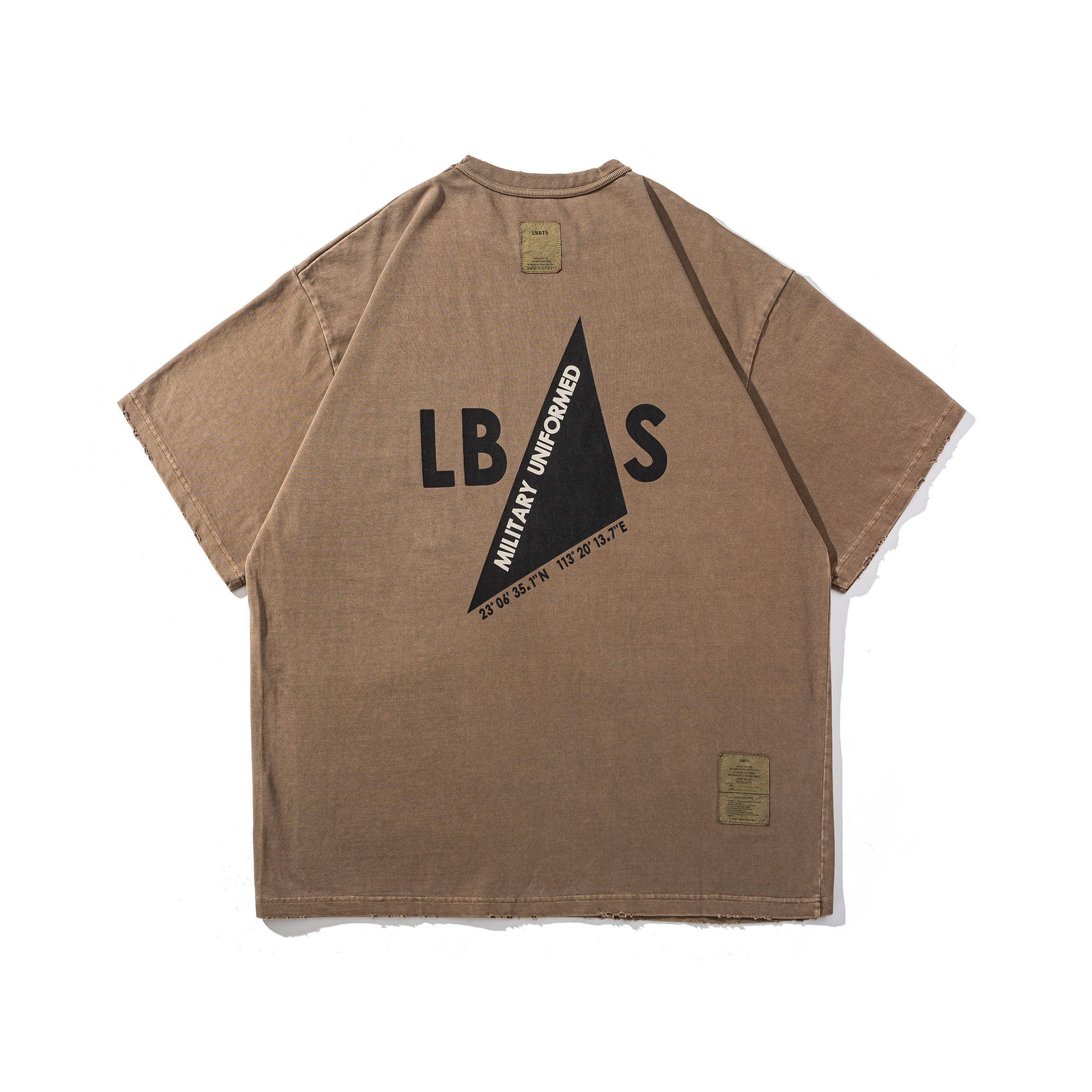 Men's Garment Dyed Vintage Distressed Front & Back Graphic T-shirt - Heavyweight Cotton