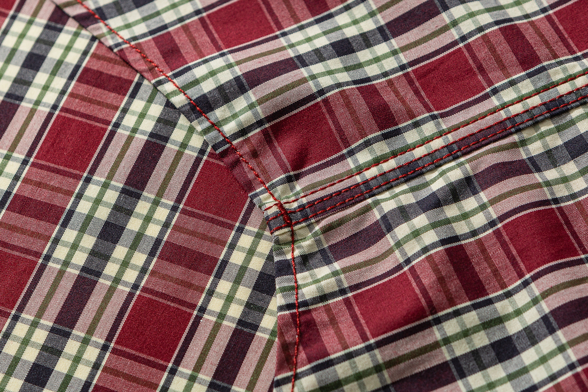 Men's Vintage Red Plaid Shirt - Brushed Cotton Flannel Shirt -Liberaturs
