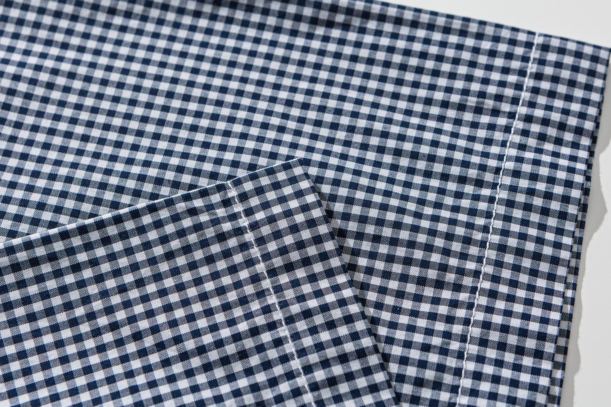Men's Classic Blue Gingham Check Pen Pocket Short Sleeve Shirt - Relaxed Fit Cotton