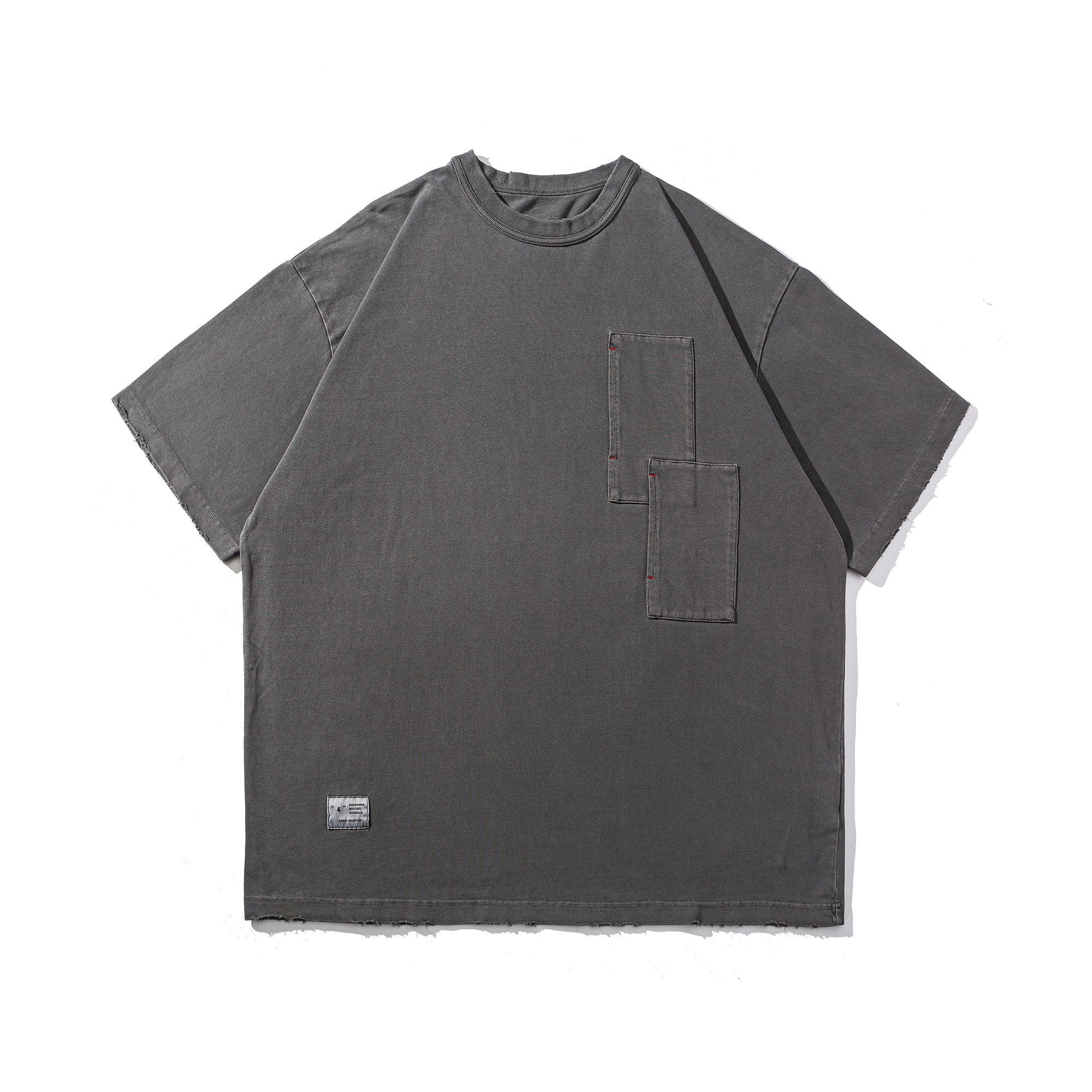 Men's Garment Dyed Vintage Distressed T-shirt - Heavyweight Cotton Graphic Tee