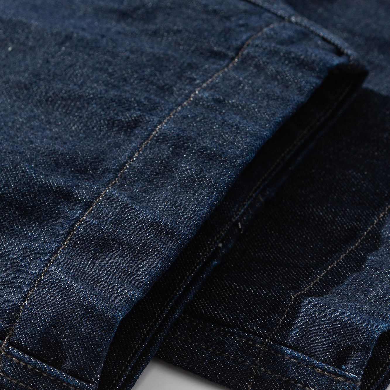 Tapered Buckle-Waist Denim Long Pants | Photo 9