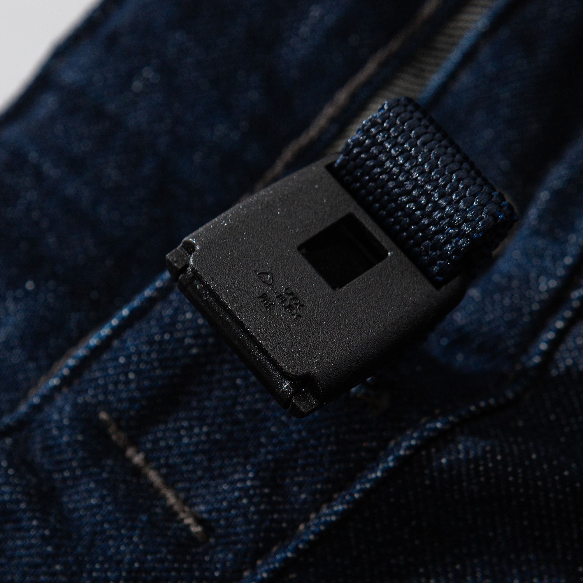 Tapered Buckle-Waist Denim Long Pants | Photo 10