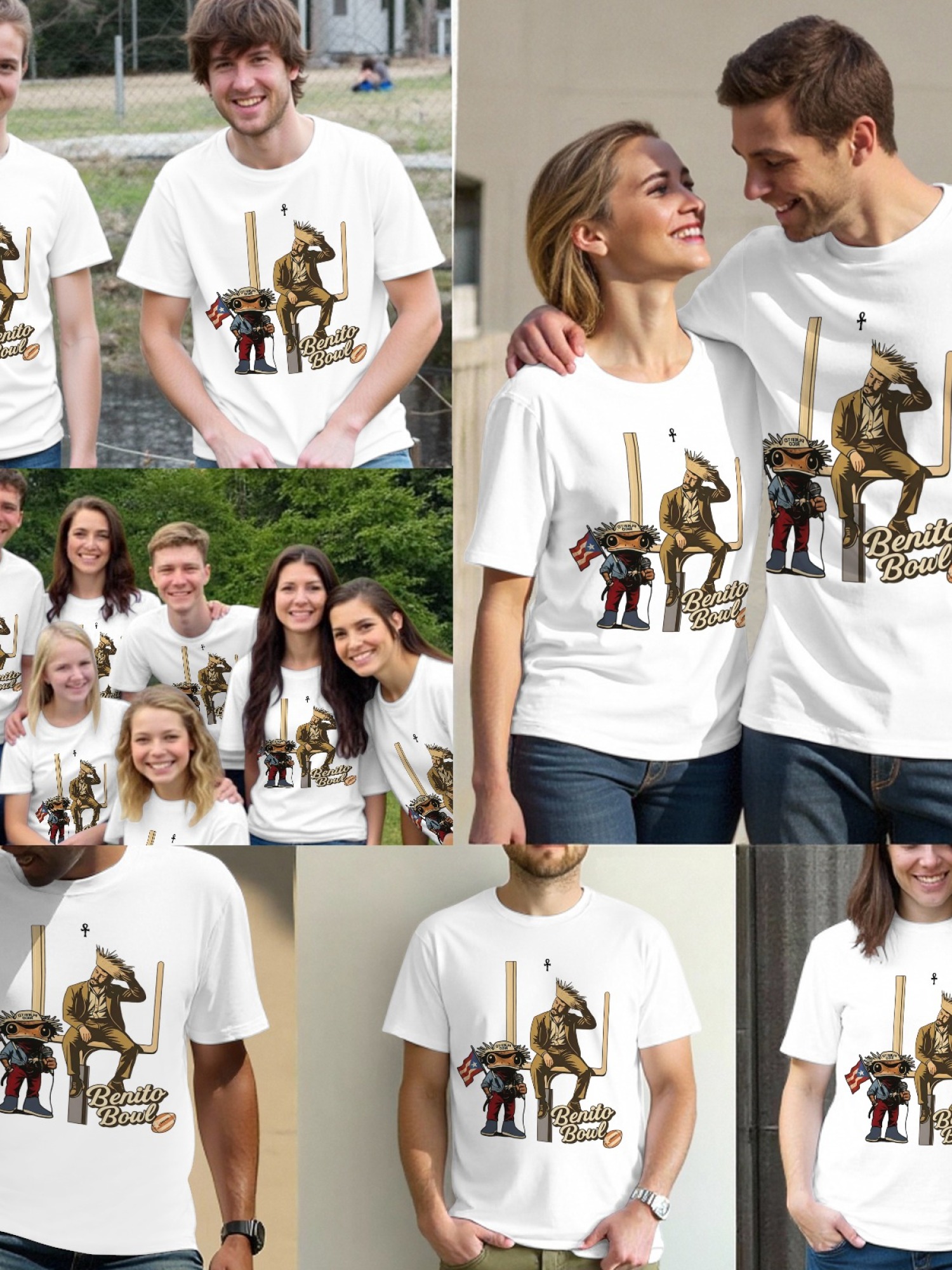 Benito Bowl Graphic T-Shirt - Bad Bunny Inspired Coquí & Football Streetwear Tee