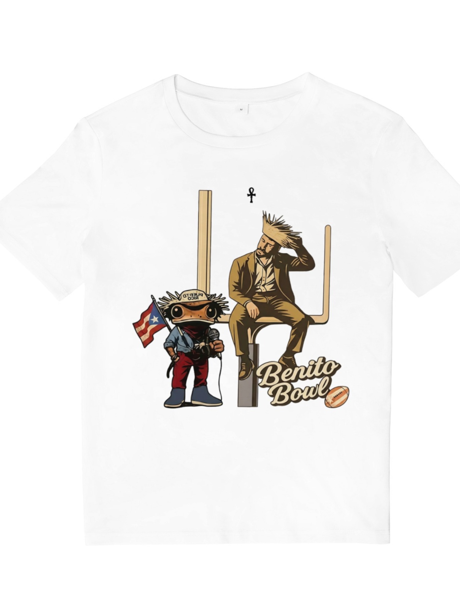 Benito Bowl Graphic T-Shirt - Bad Bunny Inspired Coquí & Football Streetwear Tee