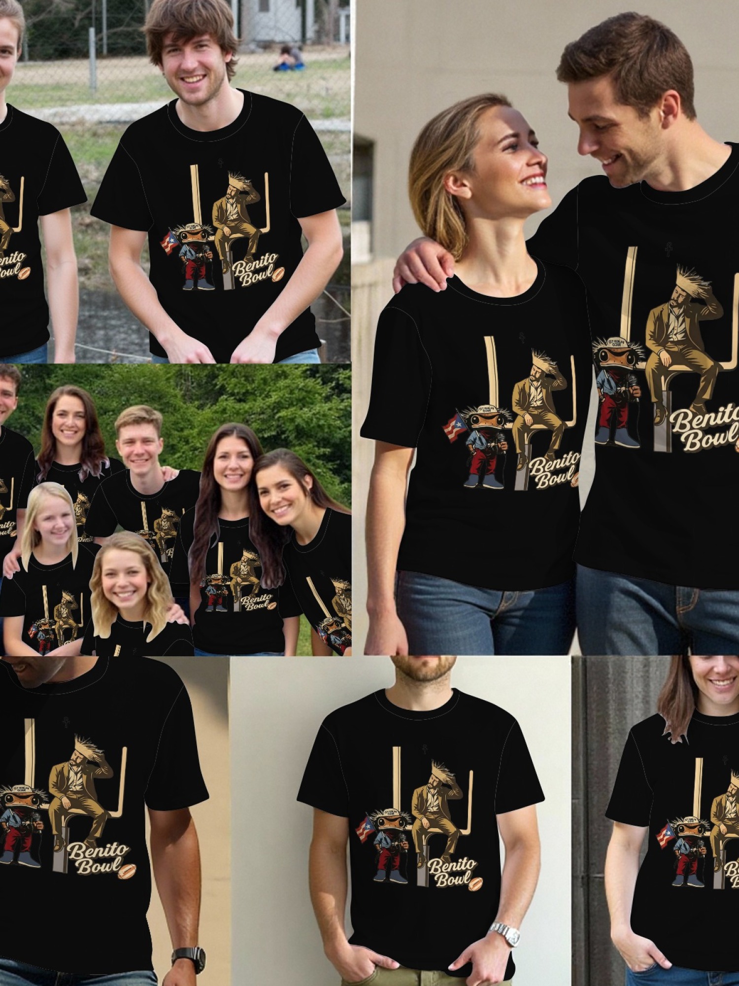 Benito Bowl Graphic T-Shirt - Bad Bunny Inspired Coquí & Football Streetwear Tee