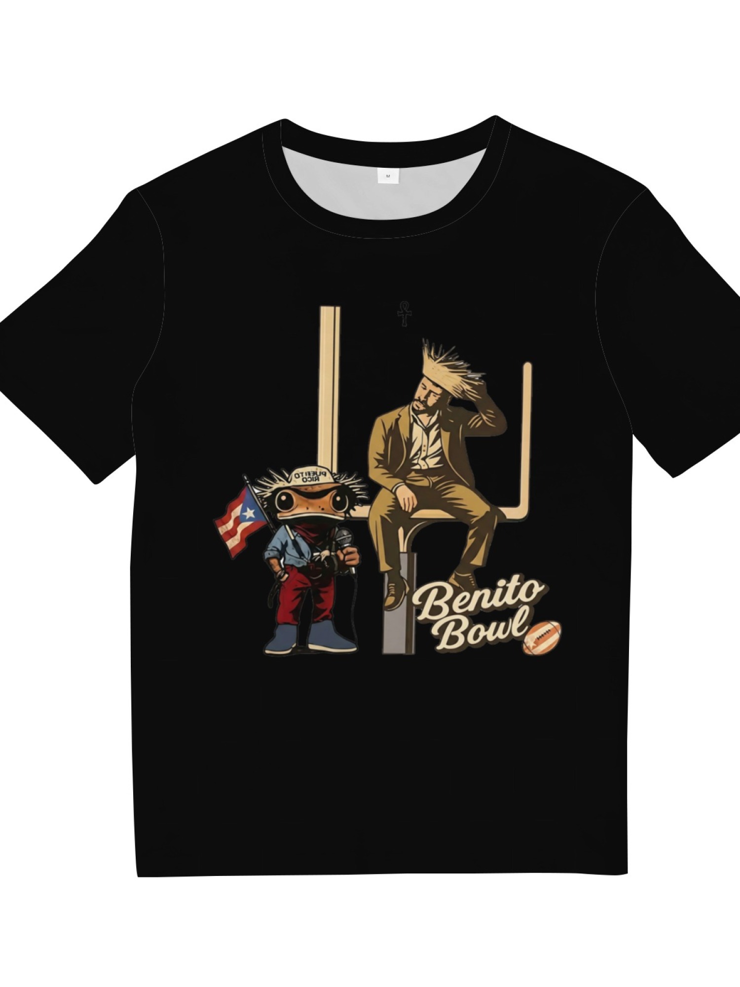 Benito Bowl Graphic T-Shirt - Bad Bunny Inspired Coquí & Football Streetwear Tee
