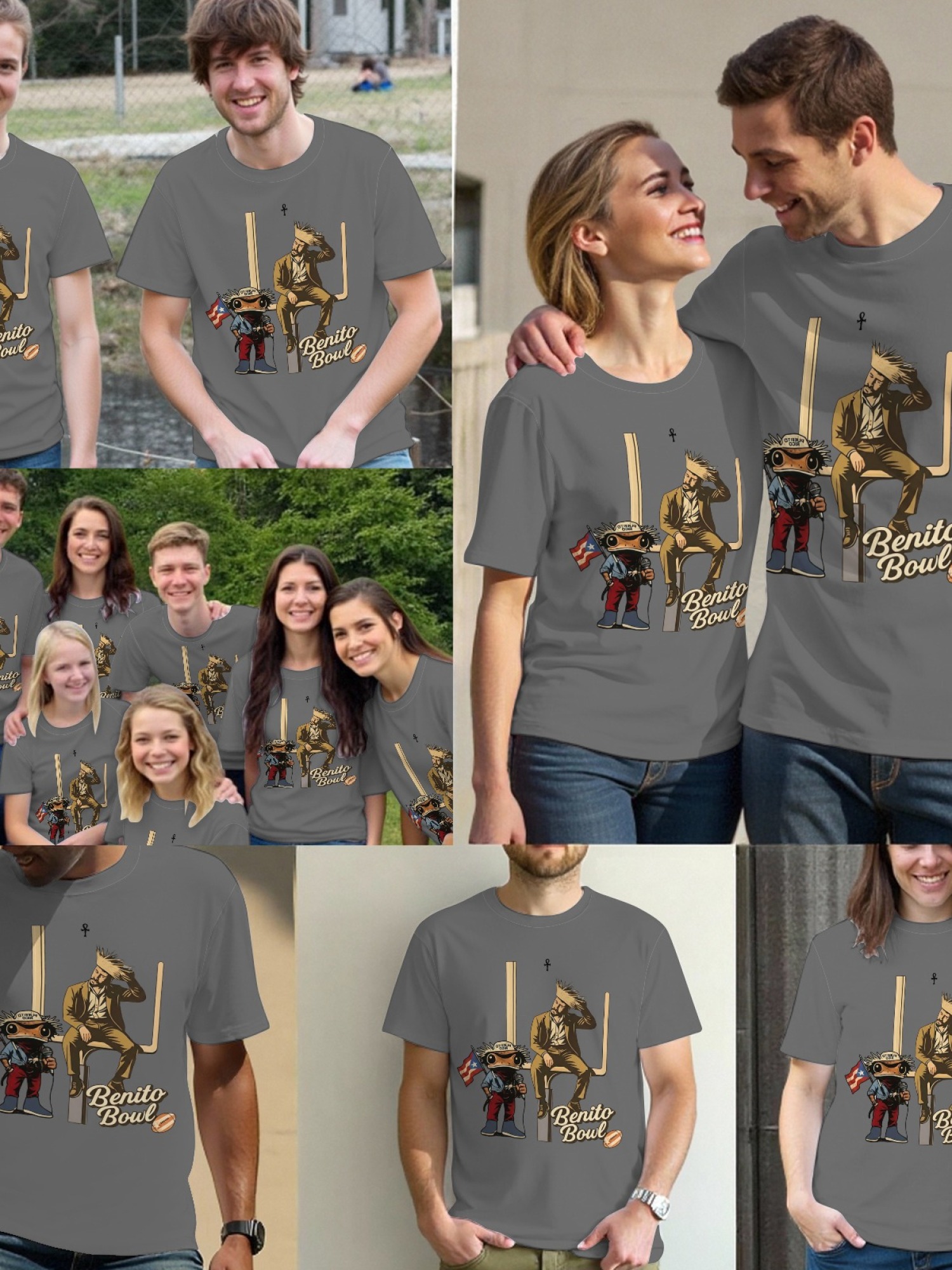 Benito Bowl Graphic T-Shirt - Bad Bunny Inspired Coquí & Football Streetwear Tee