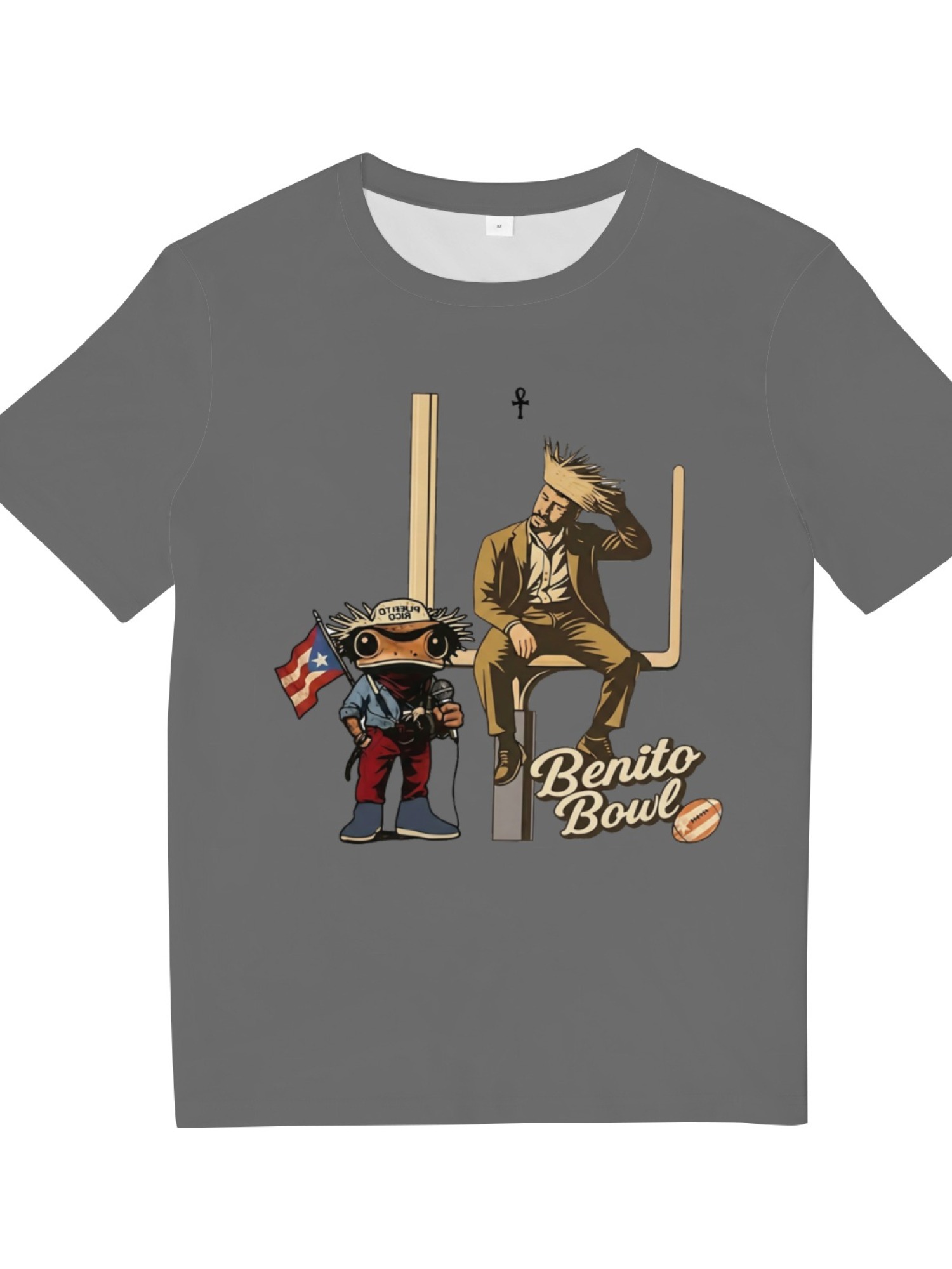 Benito Bowl Graphic T-Shirt - Bad Bunny Inspired Coquí & Football Streetwear Tee