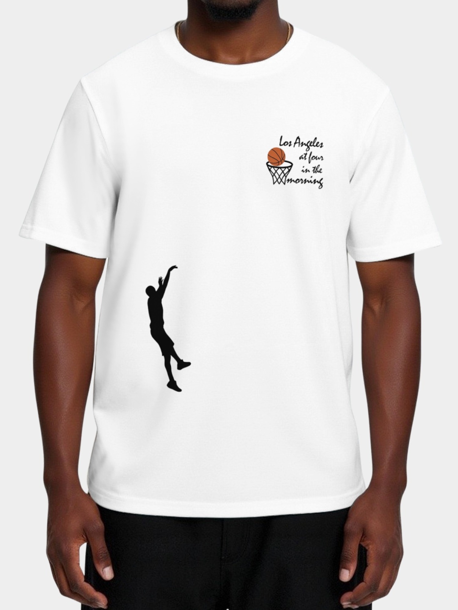 Mamba Mentality "Los Angeles at Four in the Morning" Basketball Graphic T-Shirt - Men's Cotton Tee