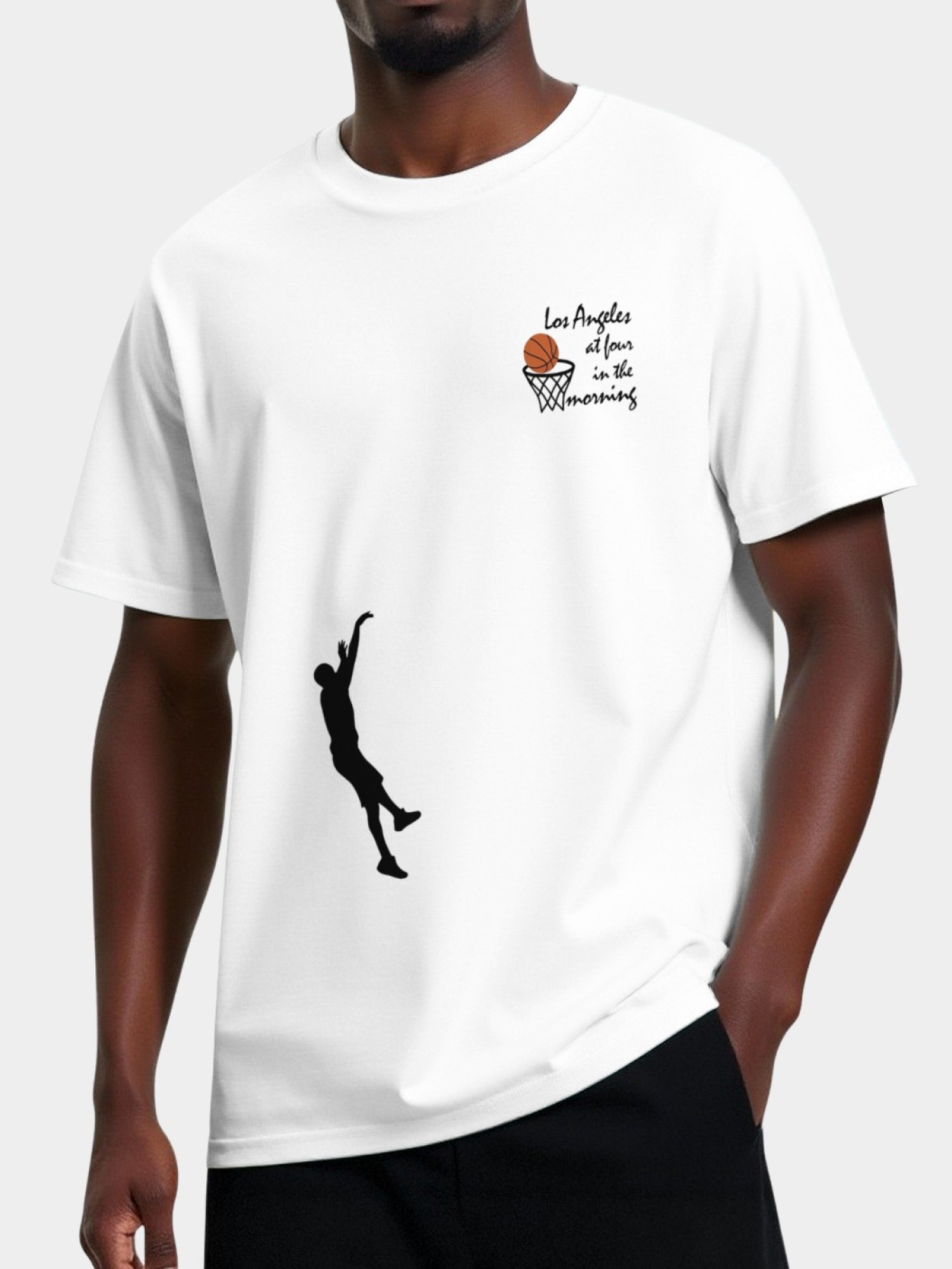 Mamba Mentality "Los Angeles at Four in the Morning" Basketball Graphic T-Shirt - Men's Cotton Tee