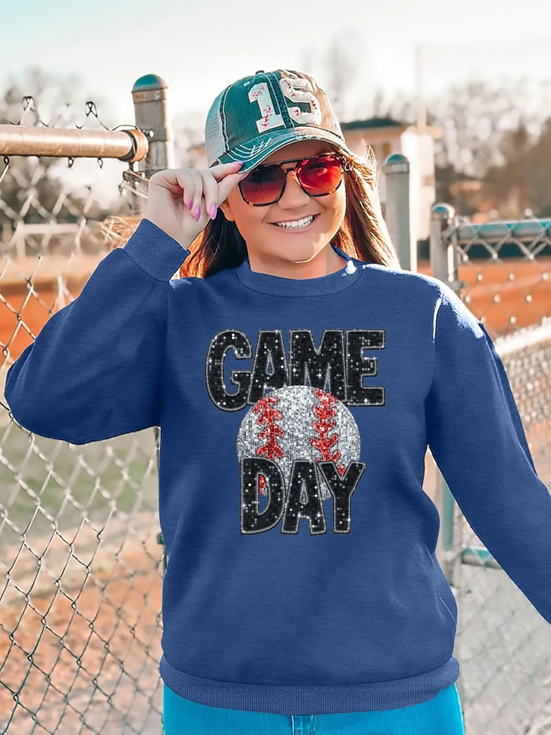 Basketball Game Day Sweatshirts for Women: Sequin Game Day Letter Shirts Basketball Mama Pullover Tops