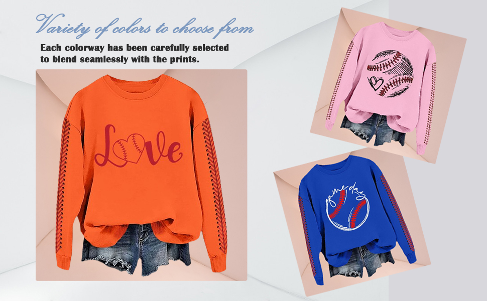 Baseball Mom Sweatshirt For Women Heart Printed