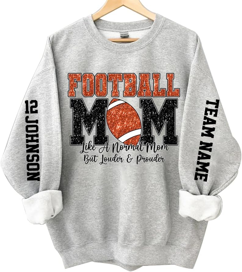 Personalized Women's Football Mom Shirt & Sweatshirt