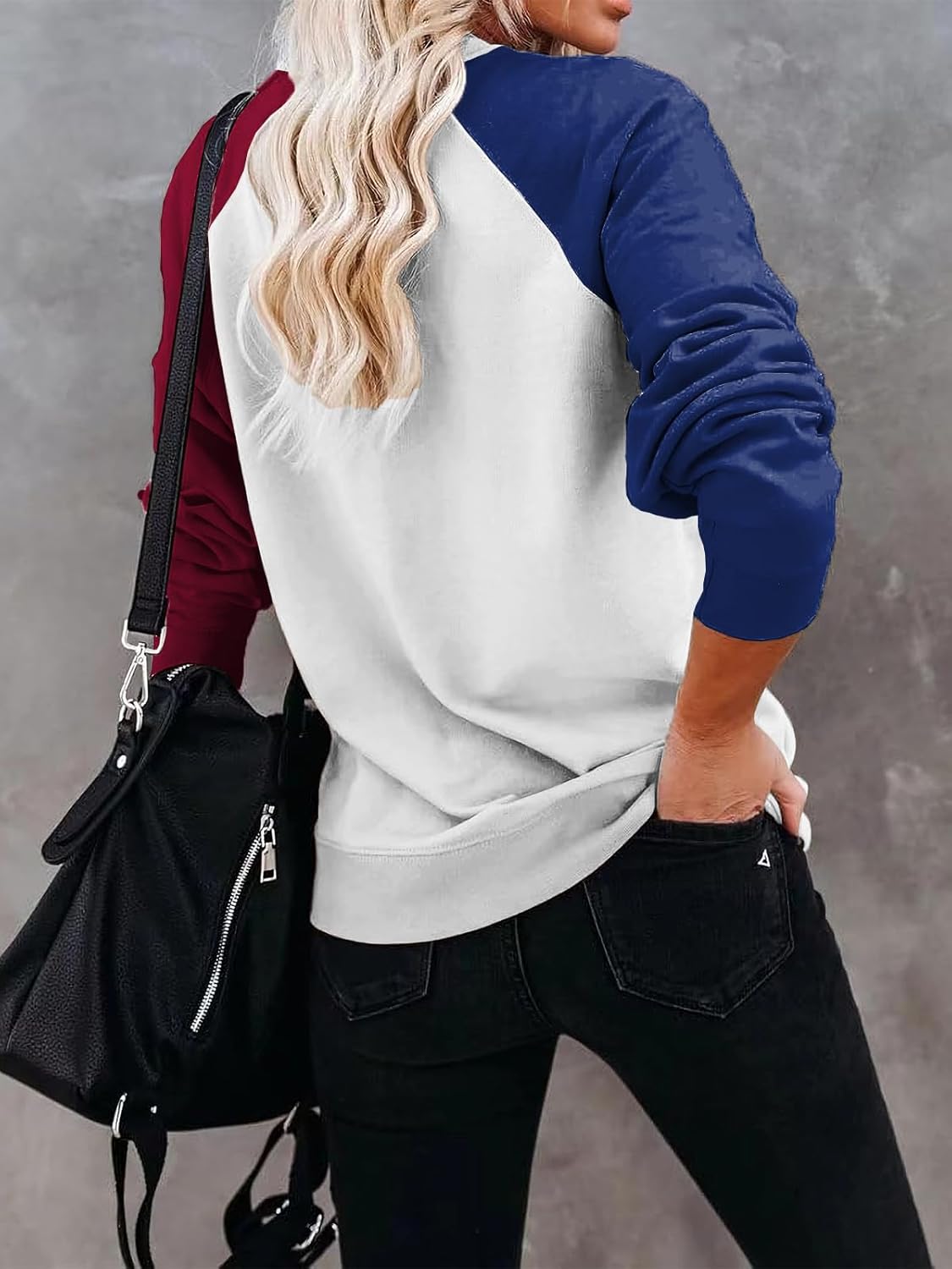 Womens Raglan Sleeve Shirt Pullover Tops, Soft Loose Casual Crewneck Gift Sweatshirt for Women