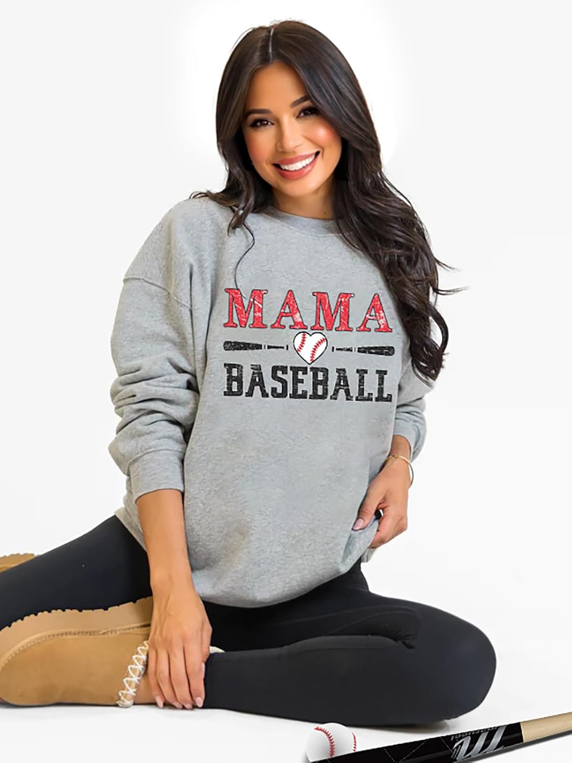 Mama Sweatshirt Long Sleeve Cheer Mom Shirt for Baseball Football Soccer Baketball Dance Sport Pullover Tops