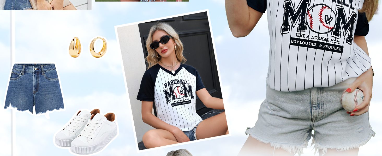 baseball mom shirt for women