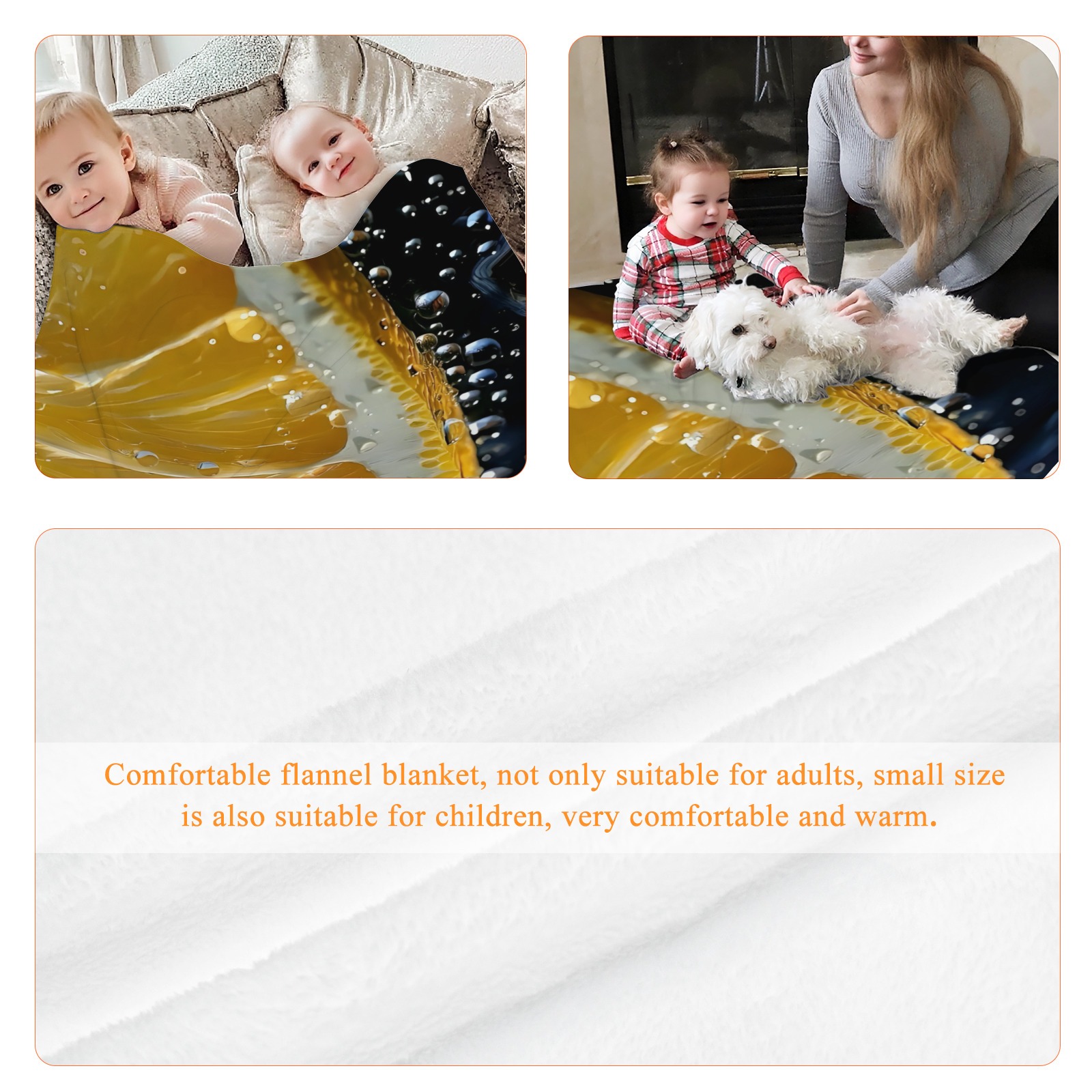 Lemon Slice Throw Blanket, Lightweight Fleece Blanket with Vibrant Fruit Pattern, Cozy for Bed, Sofa, Couch Decor-Pixelunique