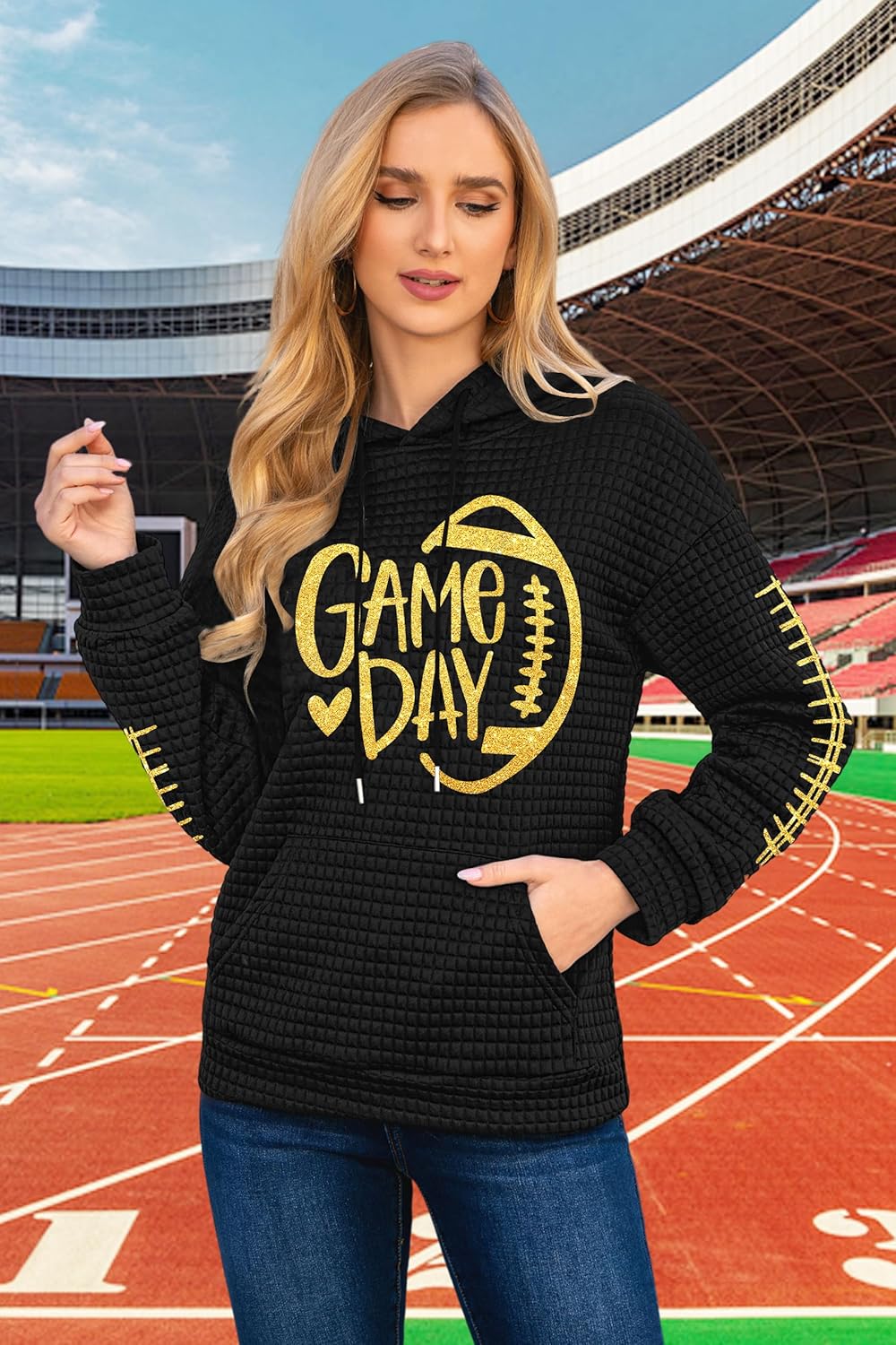 Football Shirt for Women Game Day Sweatshirts Womens Football Mom Hoodie Youth Long Sleeve Jersey
