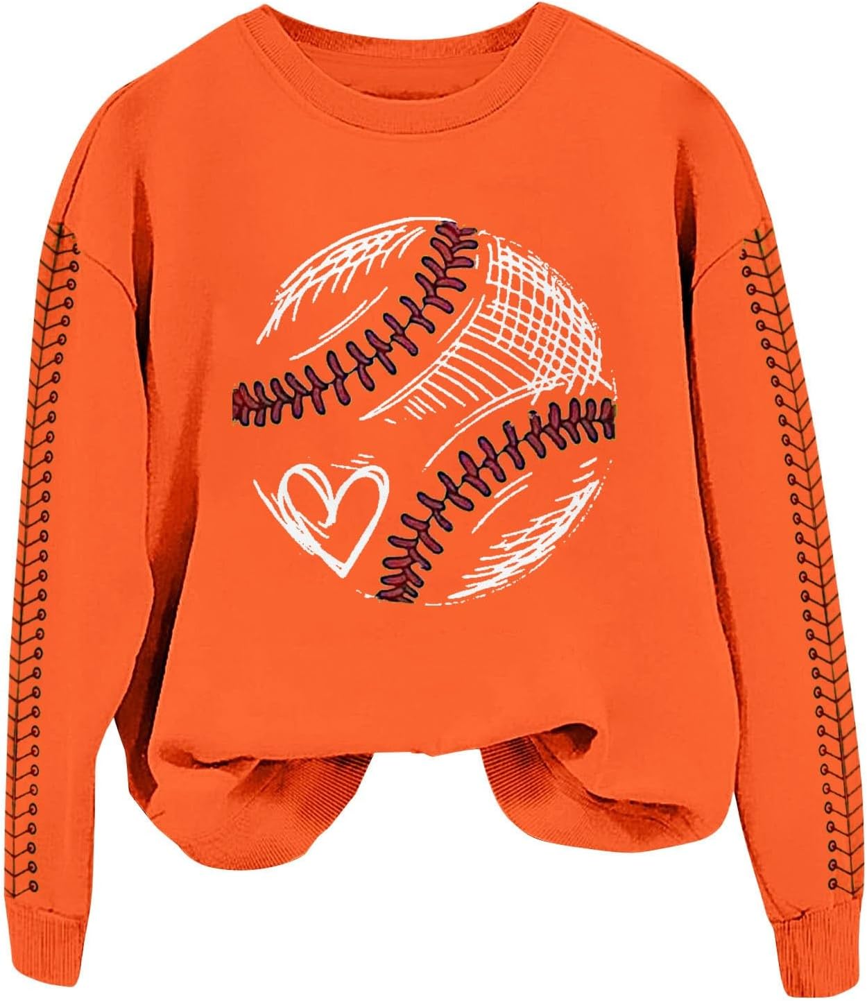 Baseball Mom Sweatshirt For Women Heart Printed Crewneck Long Sleeve 2025 Pullover Tops