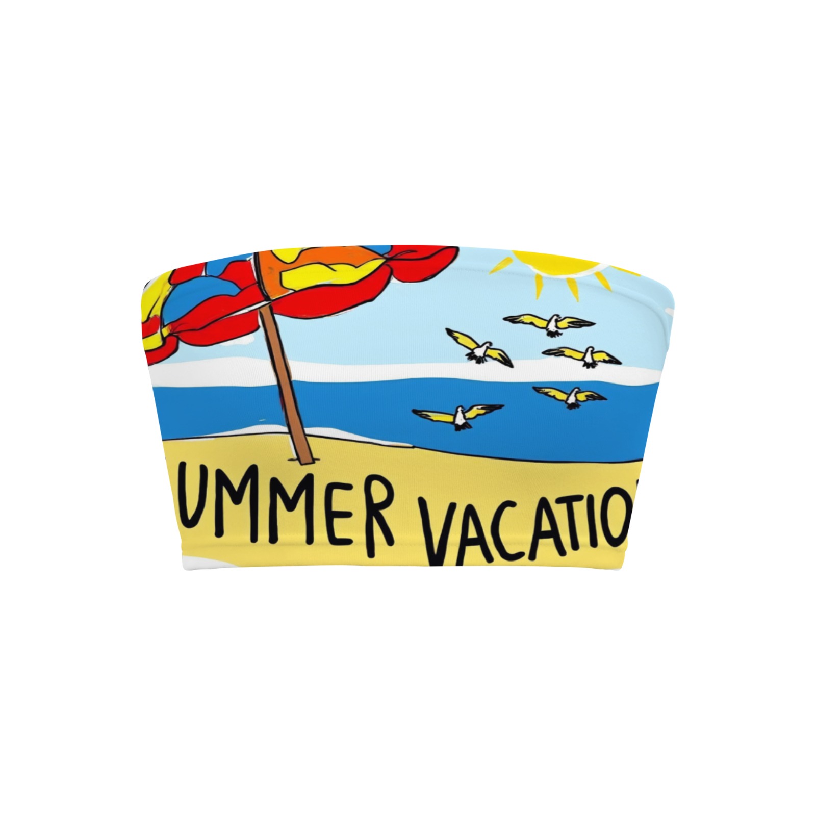 Women's Summer Vacation Print Tube Top-Pixelunique