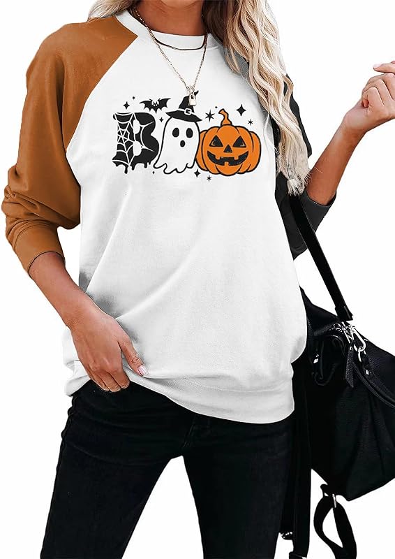 Womens Raglan Sleeve Shirt Pullover Tops, Soft Loose Casual Crewneck Gift Sweatshirt for Women