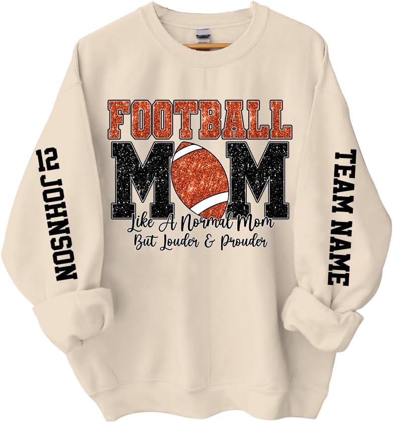 Personalized Women's Football Mom Shirt & Sweatshirt