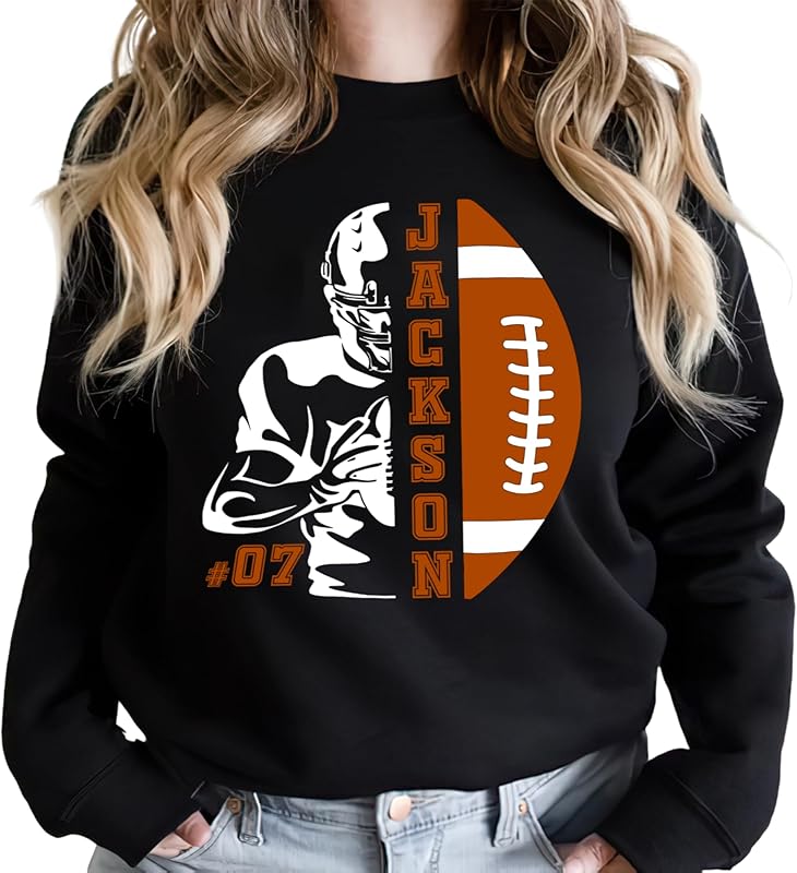 Personalized Women's Football Mom Shirt & Sweatshirt